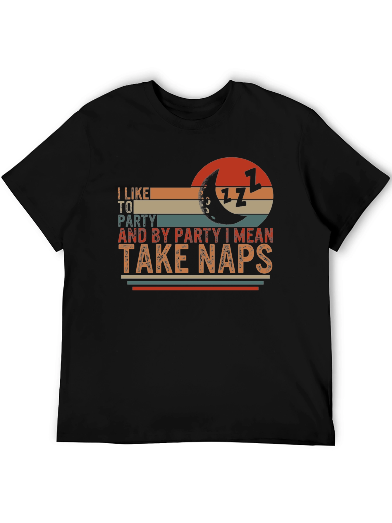 Black I Like to Party Take Naps Graphic T-Shirt view 5
