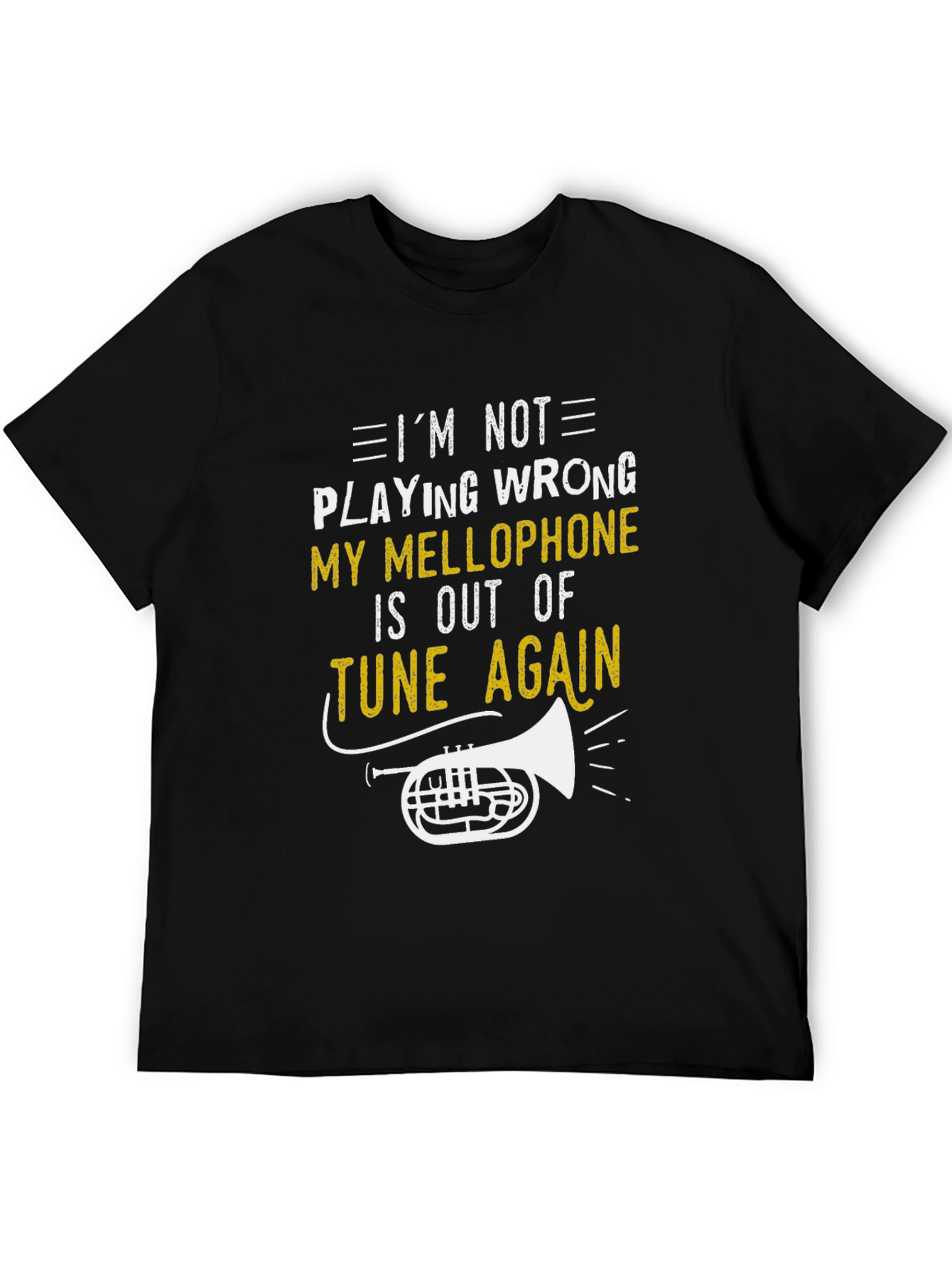 Black Funny Mellophone Player Black T-Shirt view 5