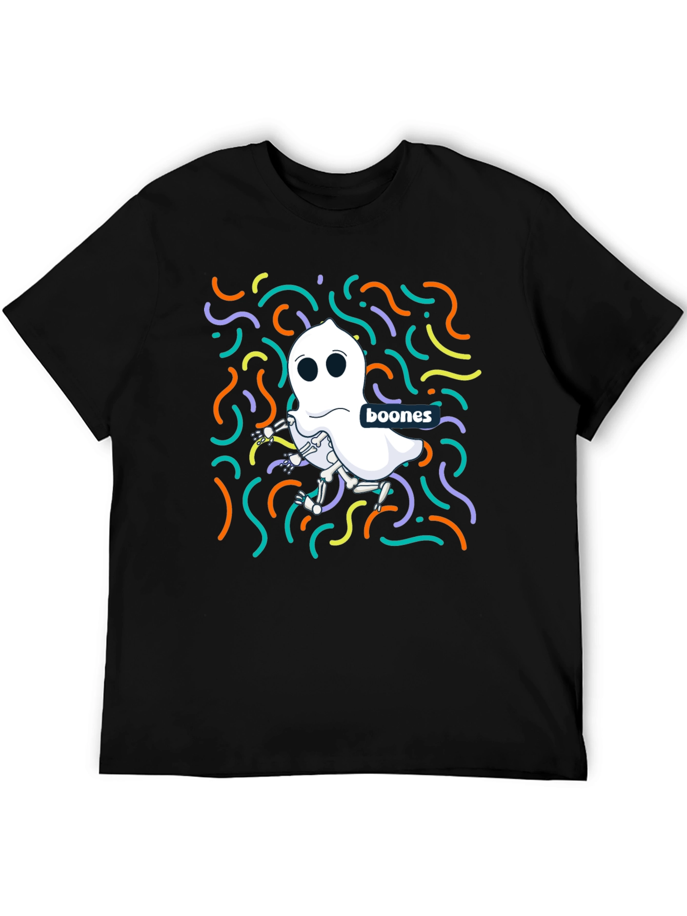 Black Boones Ghost Skeleton T-Shirt - Halloween Style view 5