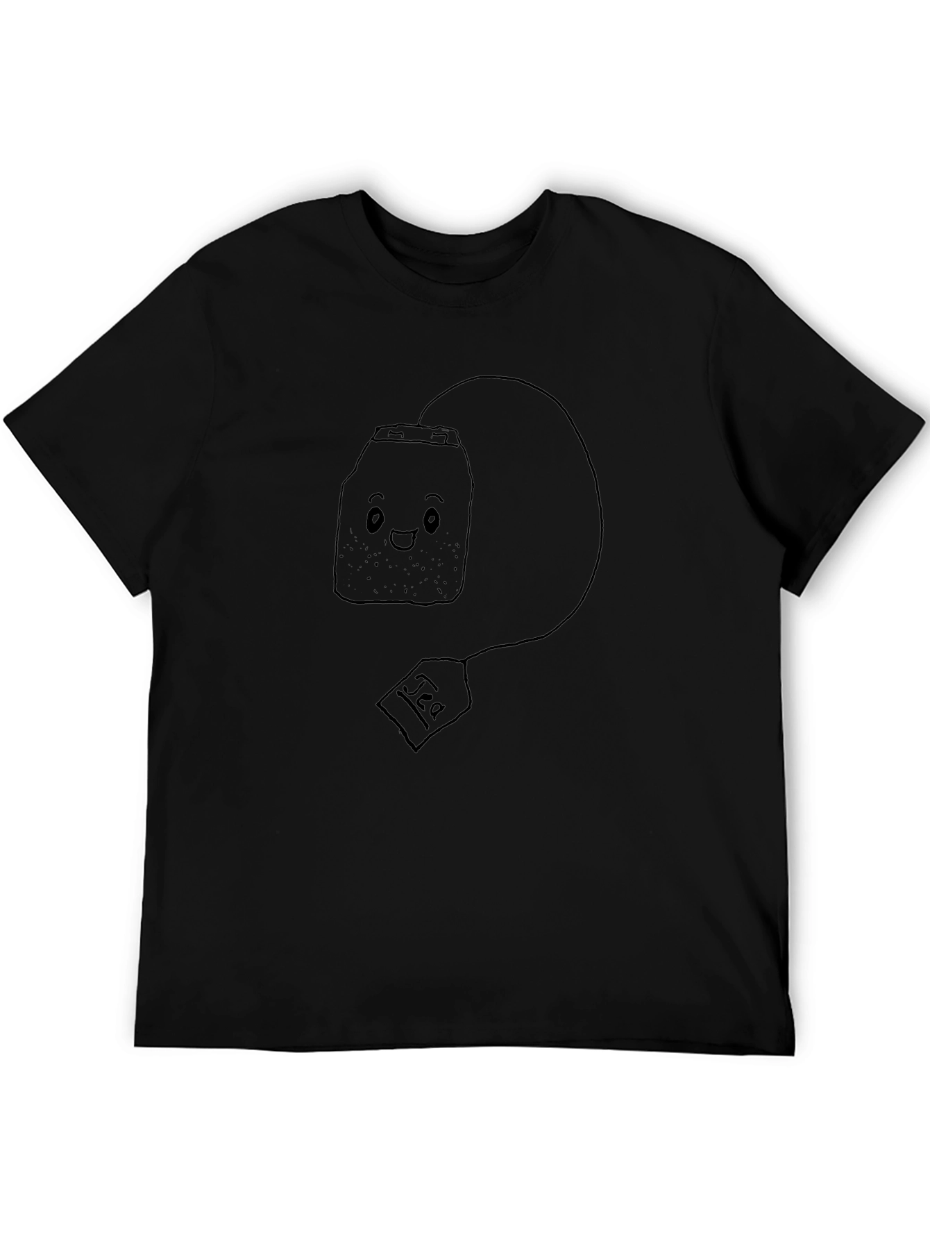 Black Cute Tea Bag Graphic Tee - Black view 5
