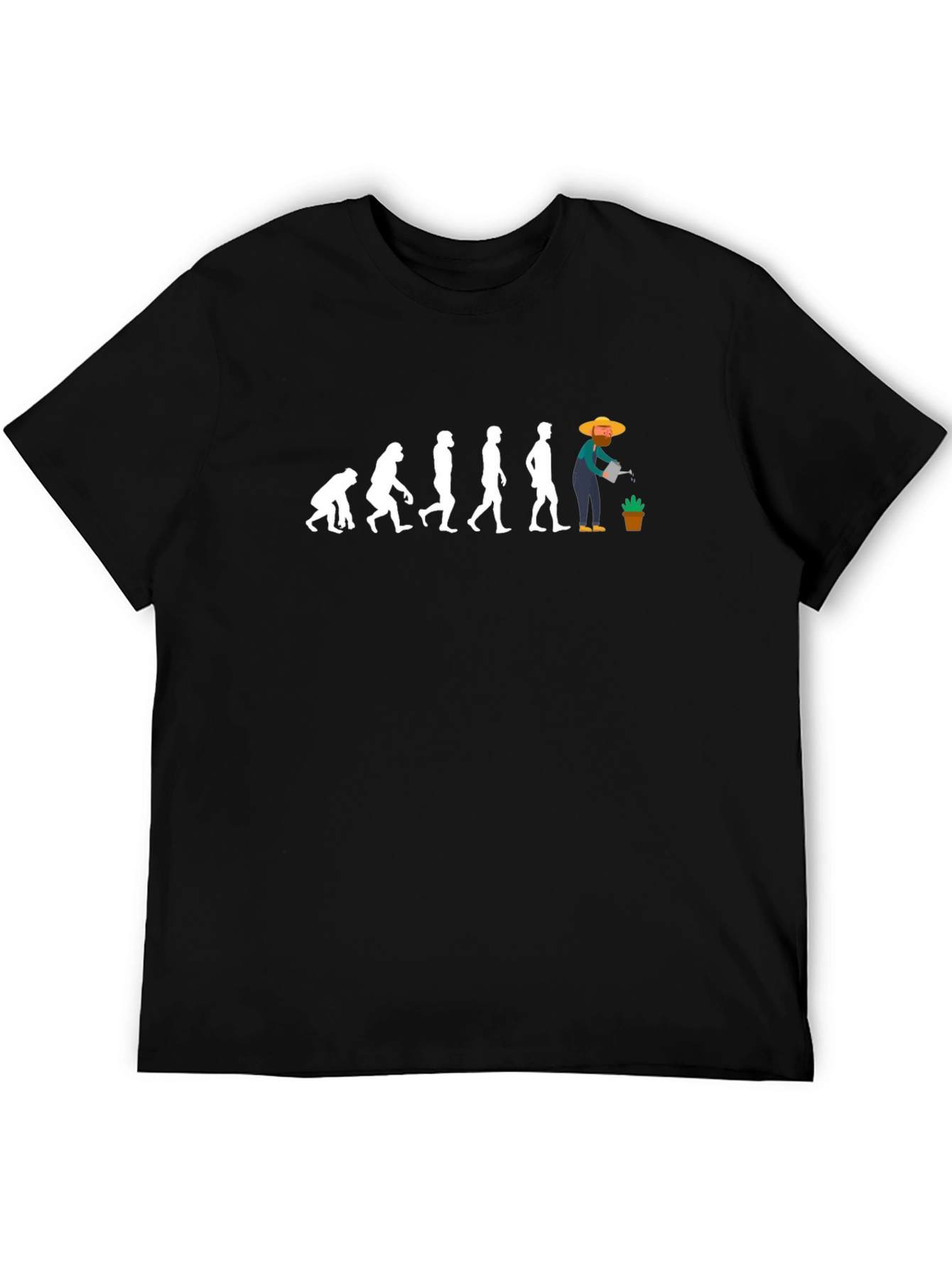 Black Evolution of Gardener T-Shirt - Black Cotton Tee view 5