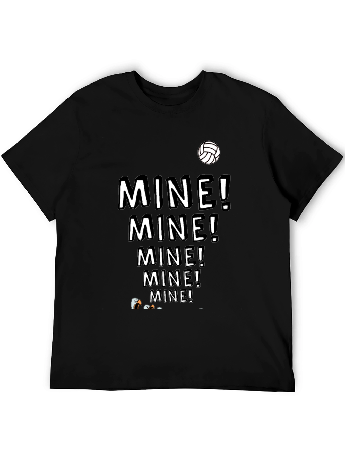 Black MINE! T-Shirt - Funny Volleyball Seagull Design view 5