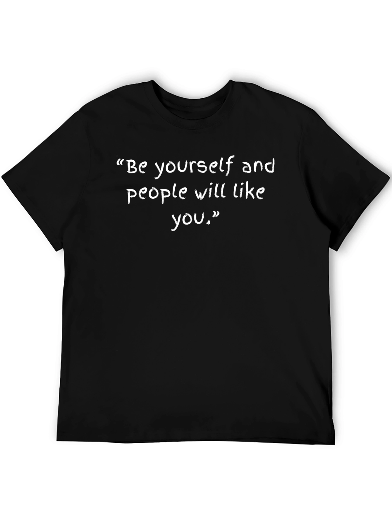 Black Be Yourself Graphic Tee - Inspirational Quote view 5