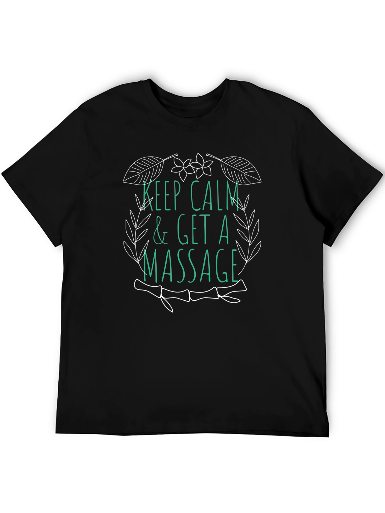 Black Relaxing Massage T-Shirt - Keep Calm & Get a Massage view 5