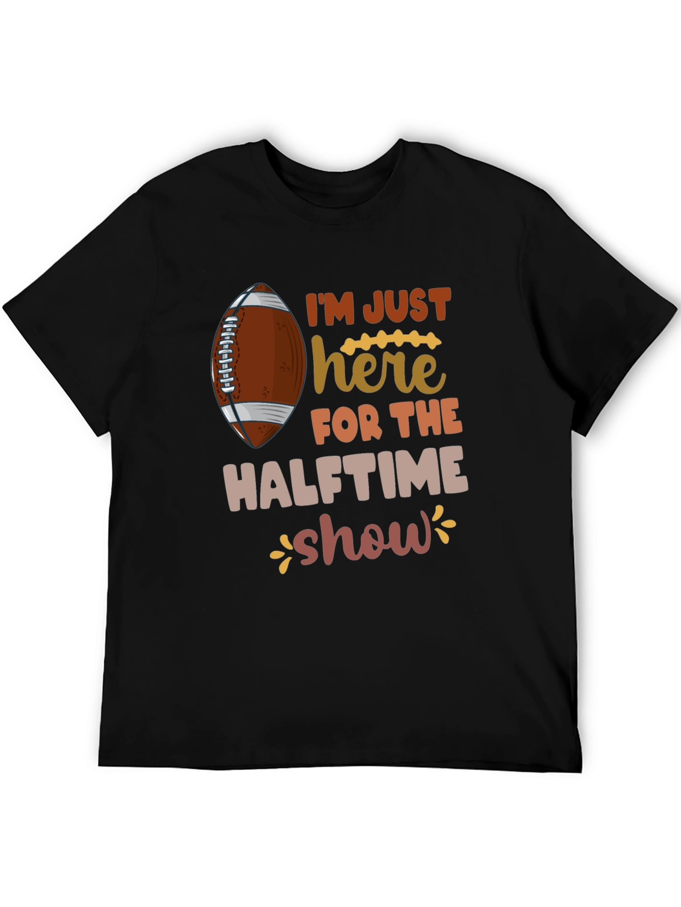 Black Halftime Show Football T-Shirt view 5