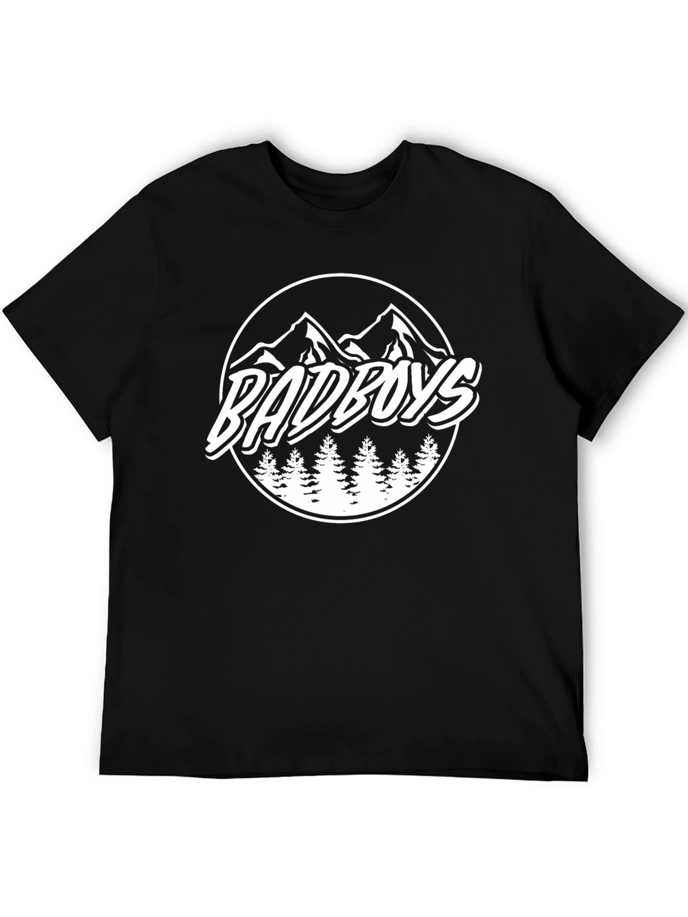 Black Badboys Mountain Graphic Black T-Shirt view 5