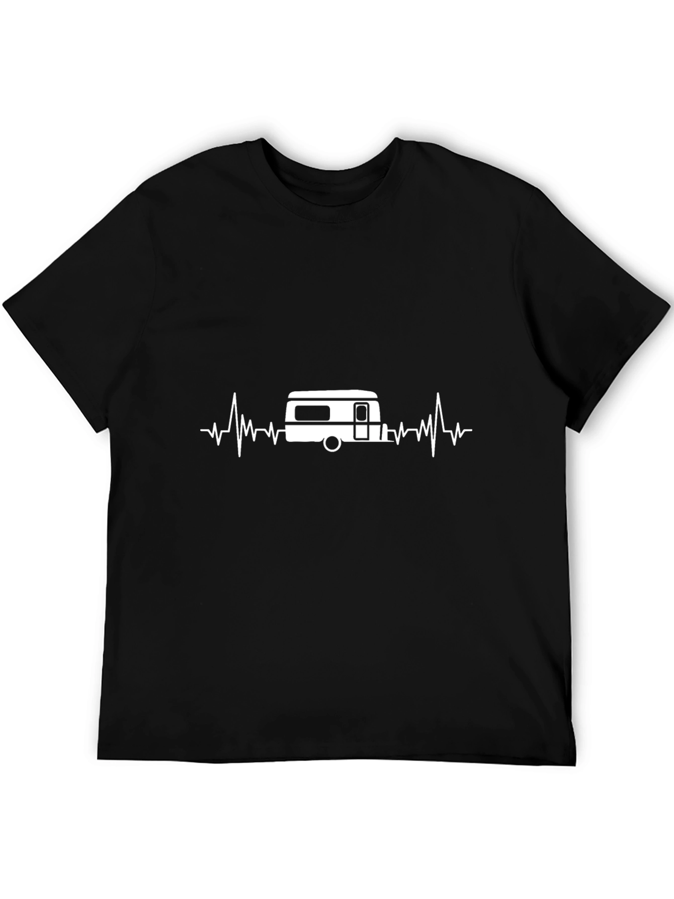 Black Heartbeat Camper Tee - Black Cotton Comfort view 5