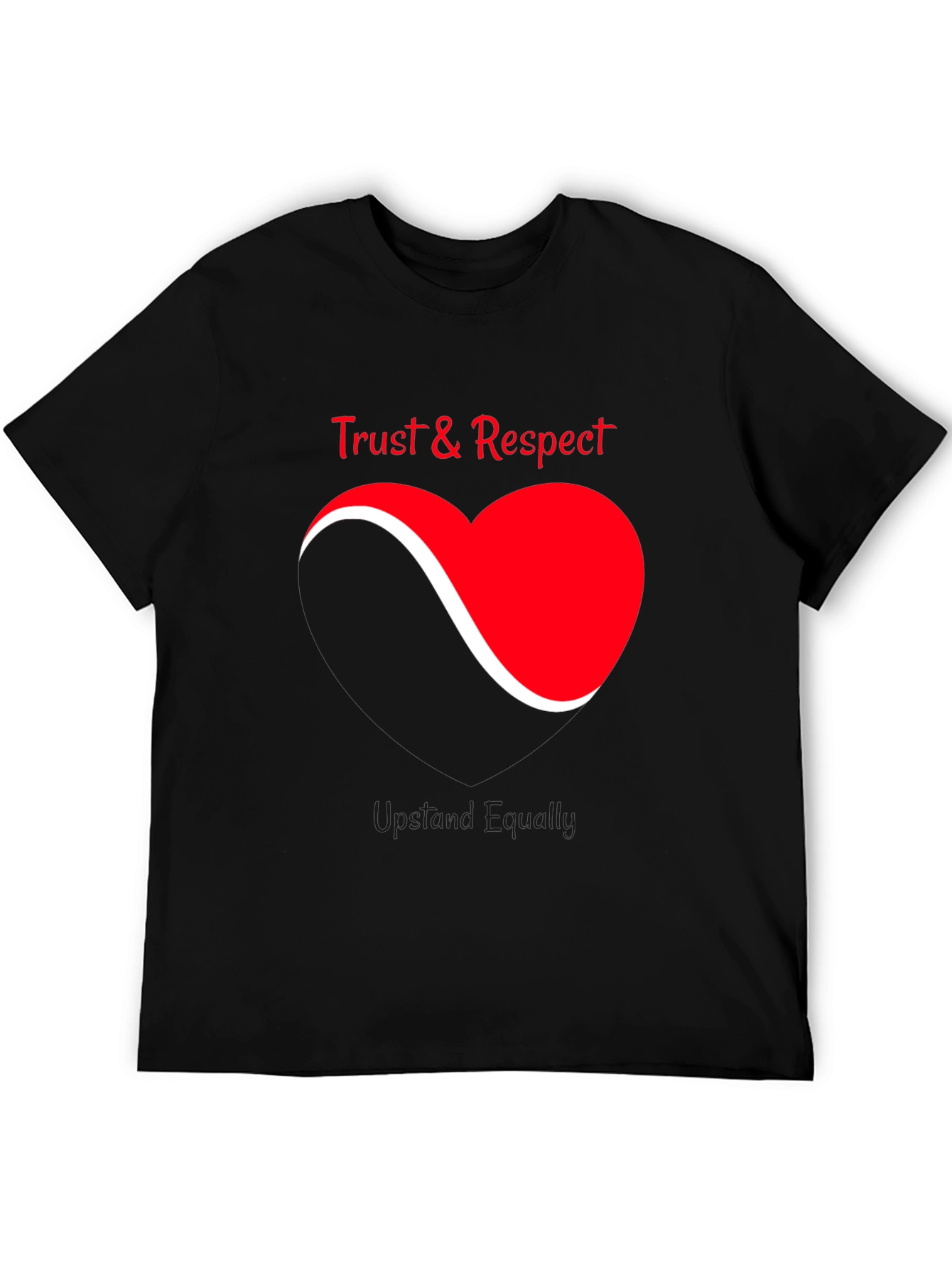 Black Trust & Respect Heart Graphic T-Shirt view 5