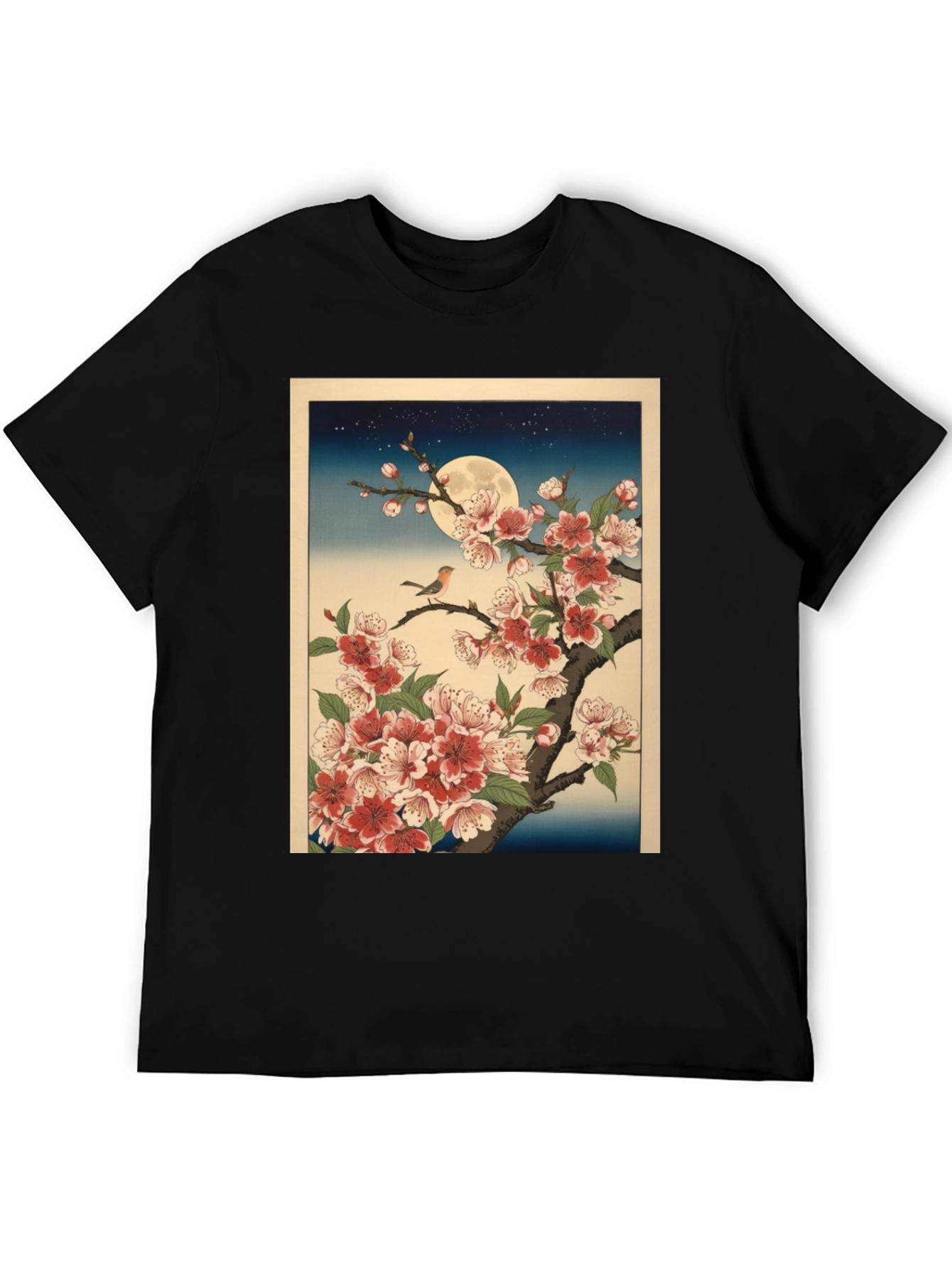 Black Cherry Blossom Moon T-Shirt view 5