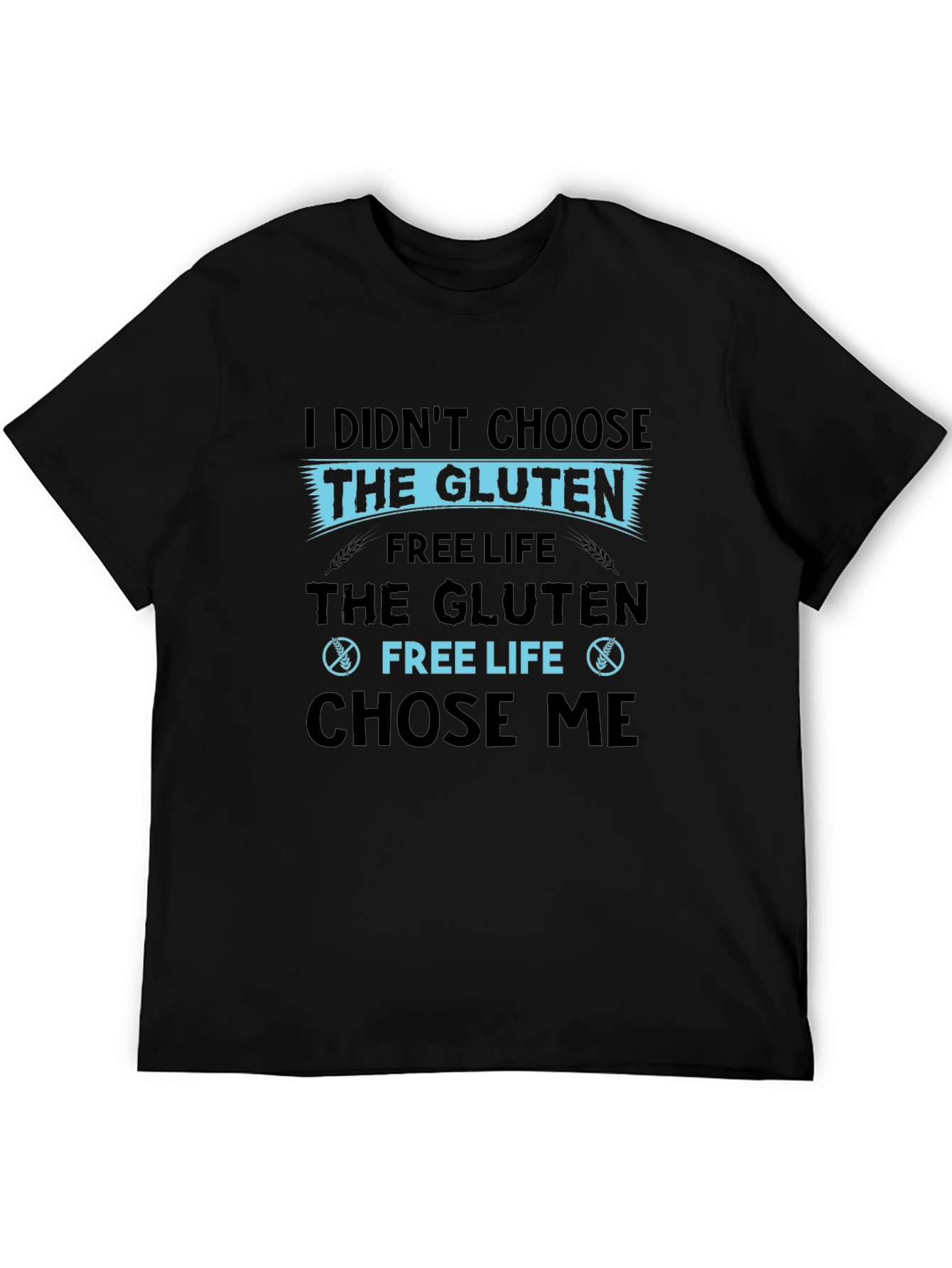 Black Gluten Free Life T-Shirt - Funny Foodie Tee view 5