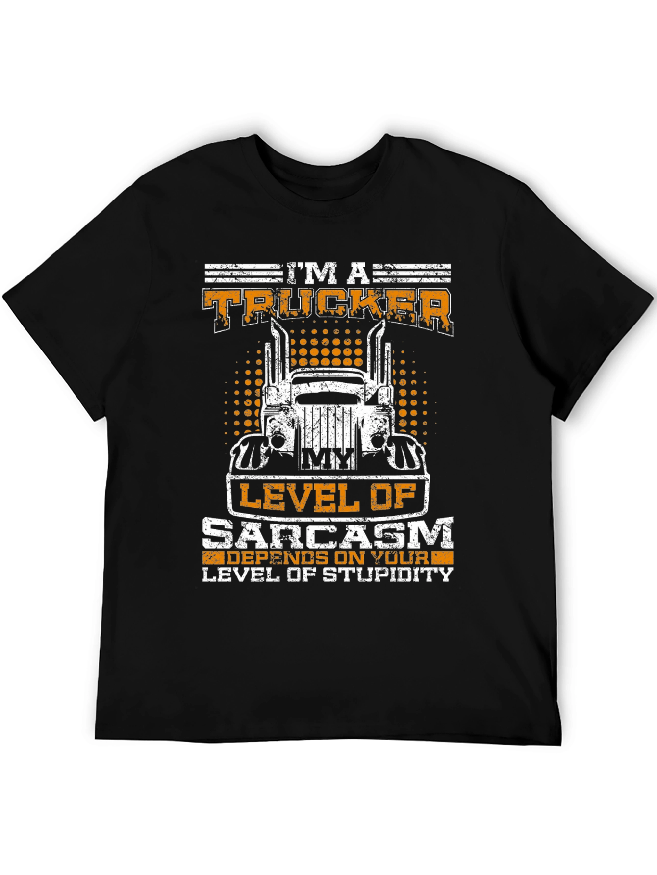 Black I'm A Trucker Sarcasm Level Graphic Tee view 5
