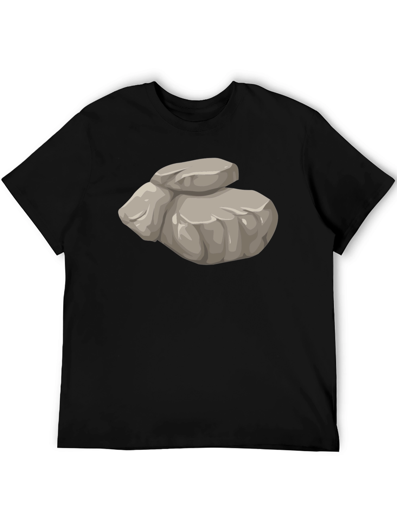 Black Funny Rock Pile Graphic T-Shirt - Black view 5