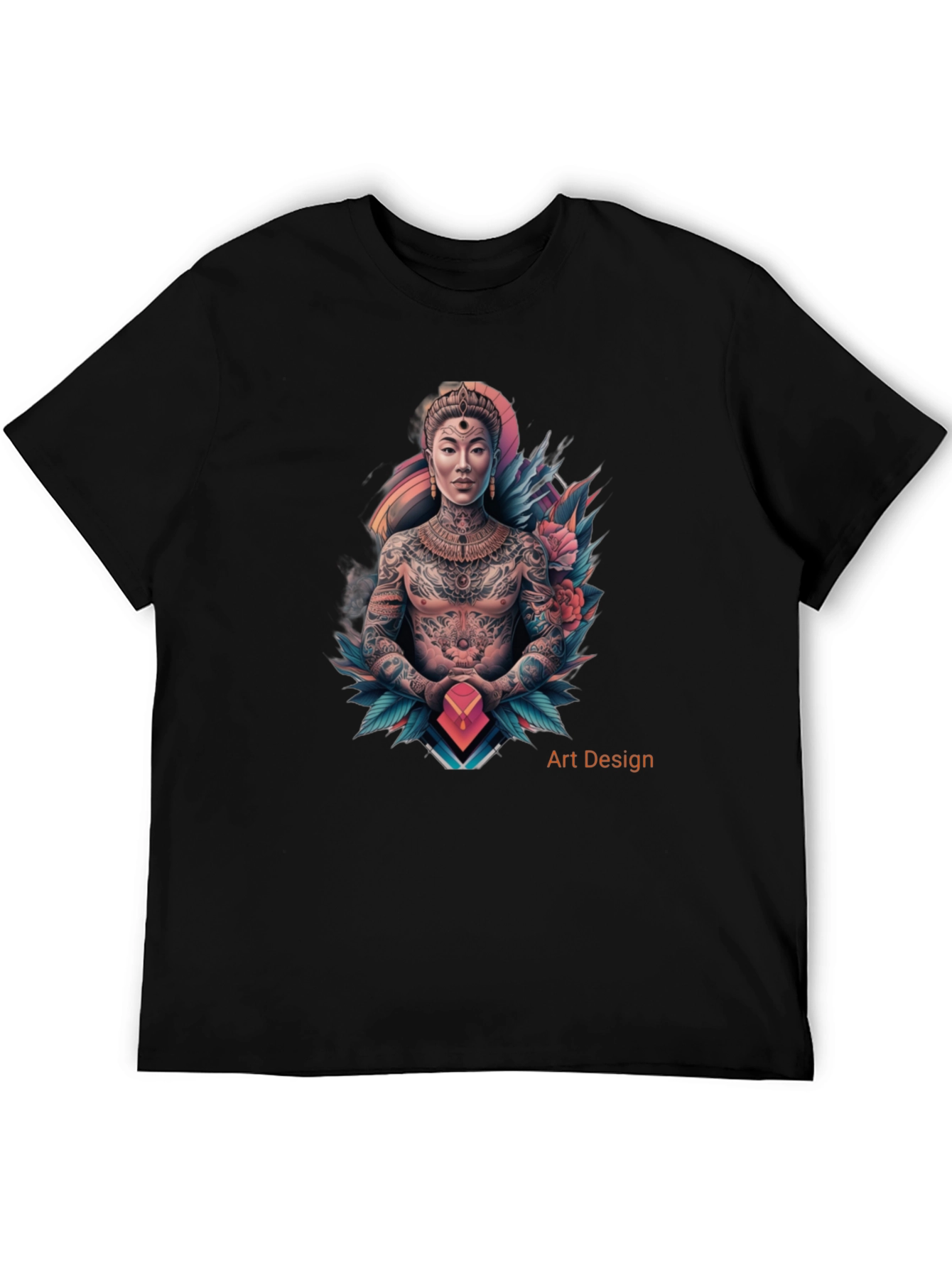 Black Tattoo Art Design Black T-Shirt view 5