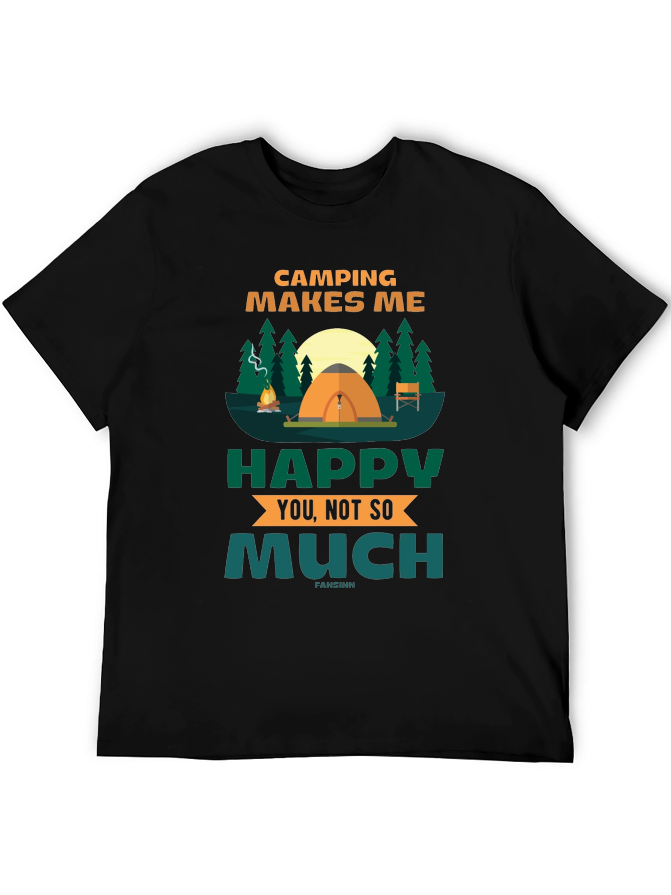 Black Camping Makes Me Happy Graphic Tee view 5