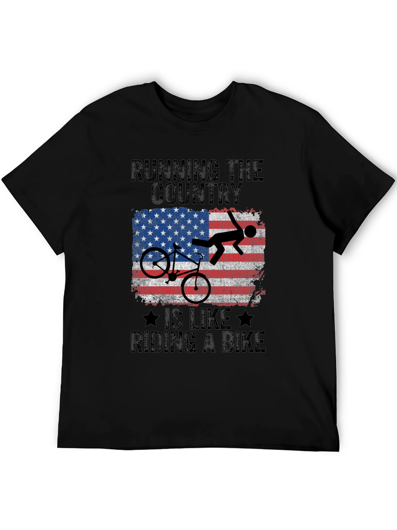 Black Running the Country Bike T-Shirt view 5