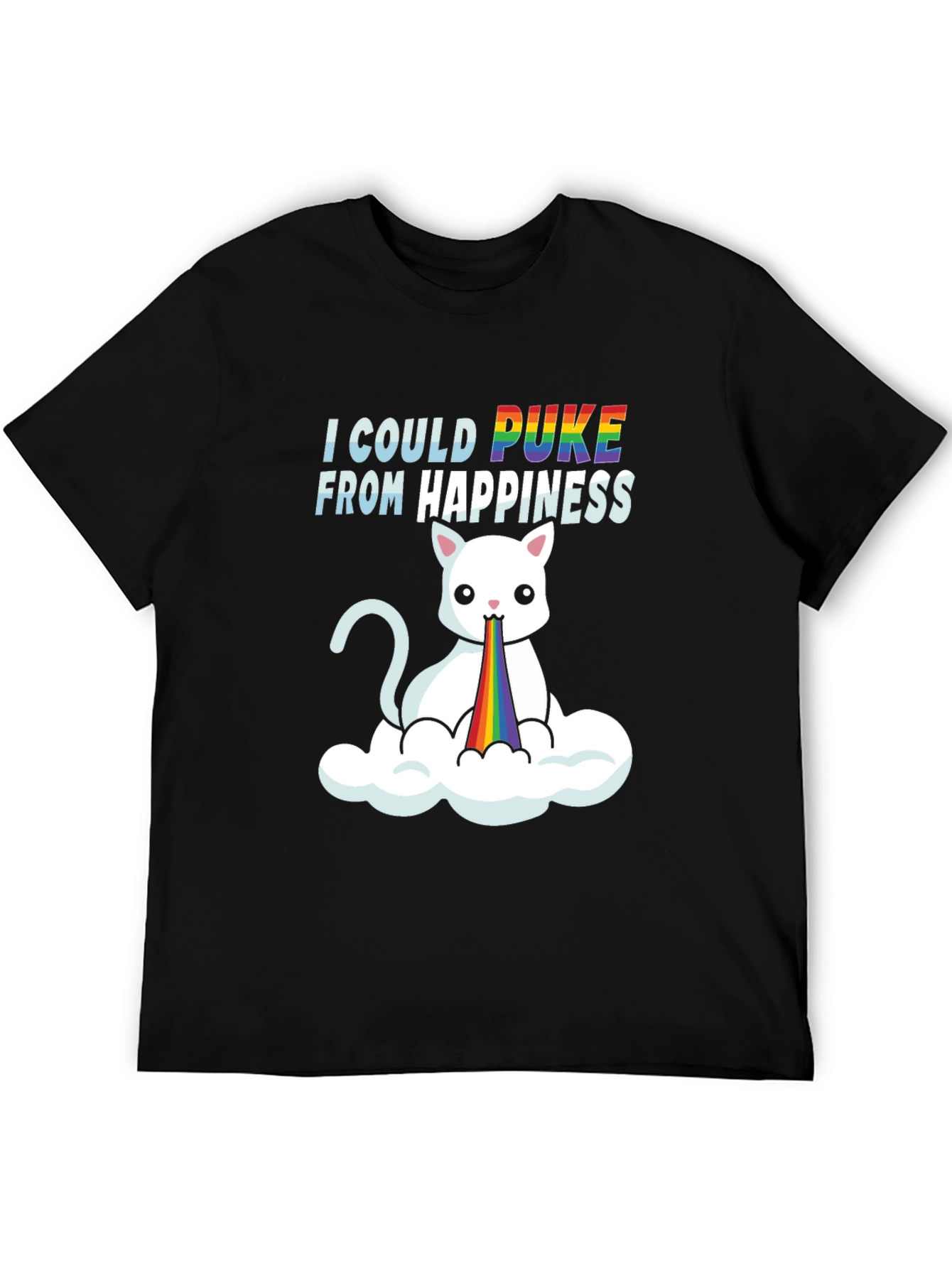 Black I Could Puke From Happiness Graphic Tee view 5