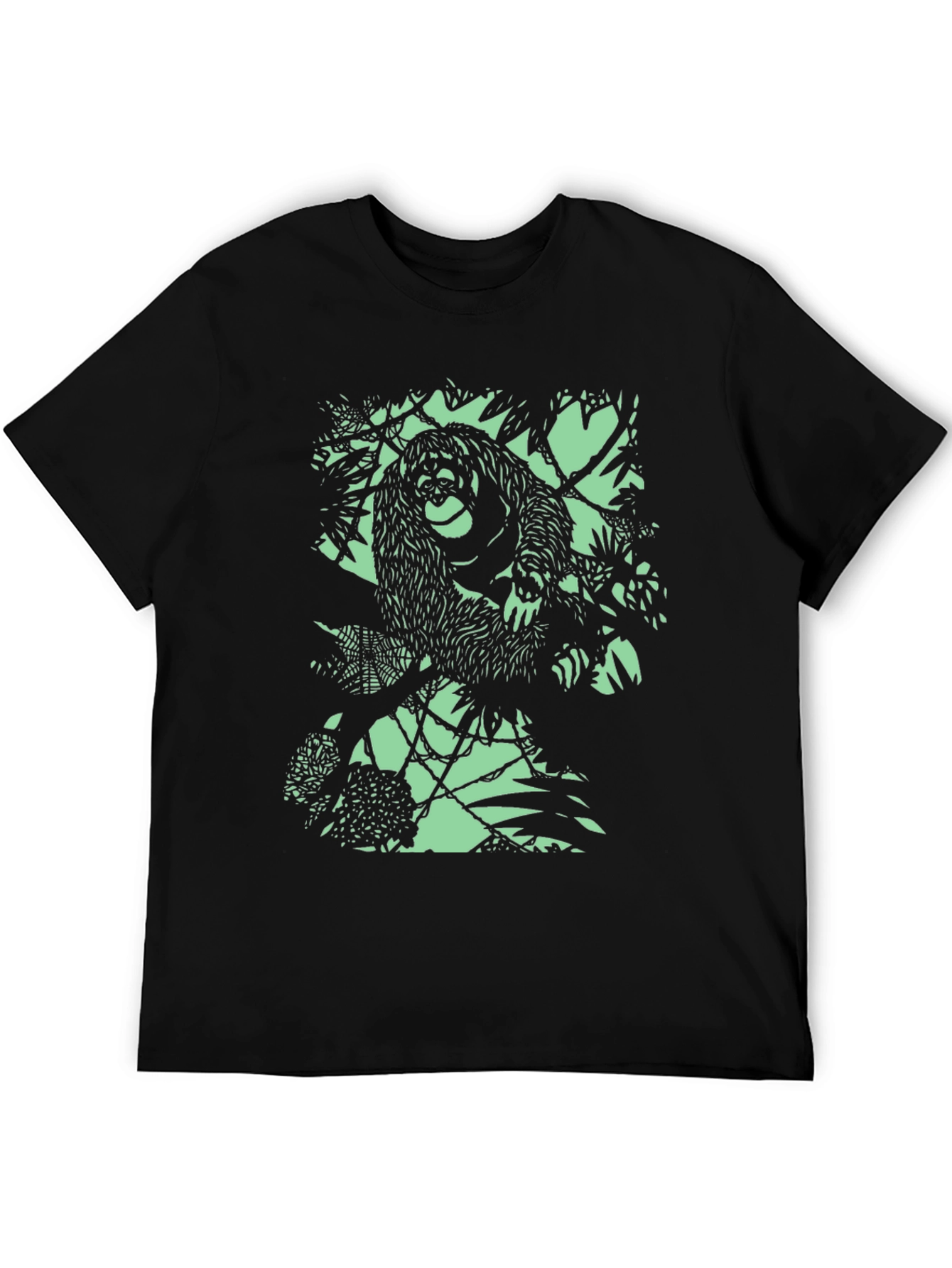 Black Cool Orangutan Graphic T-Shirt view 5