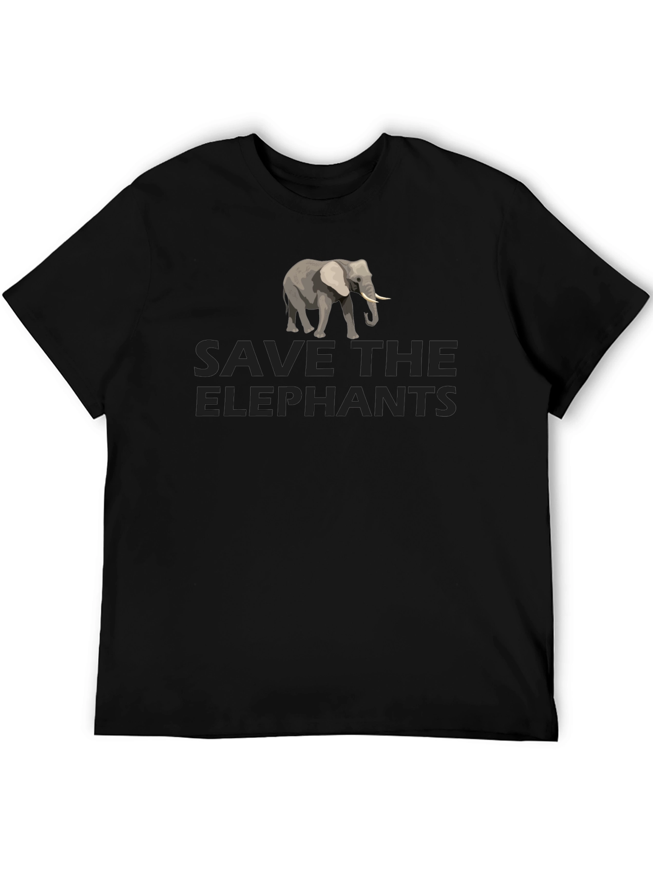 Black Save the Elephants Graphic Tee - Black view 5