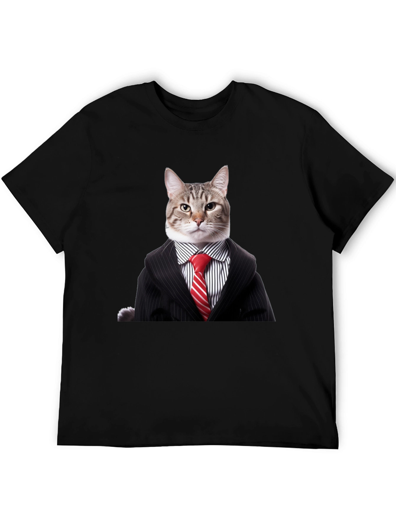 Black Cat Suit T-Shirt - Funny Feline Fashion view 5