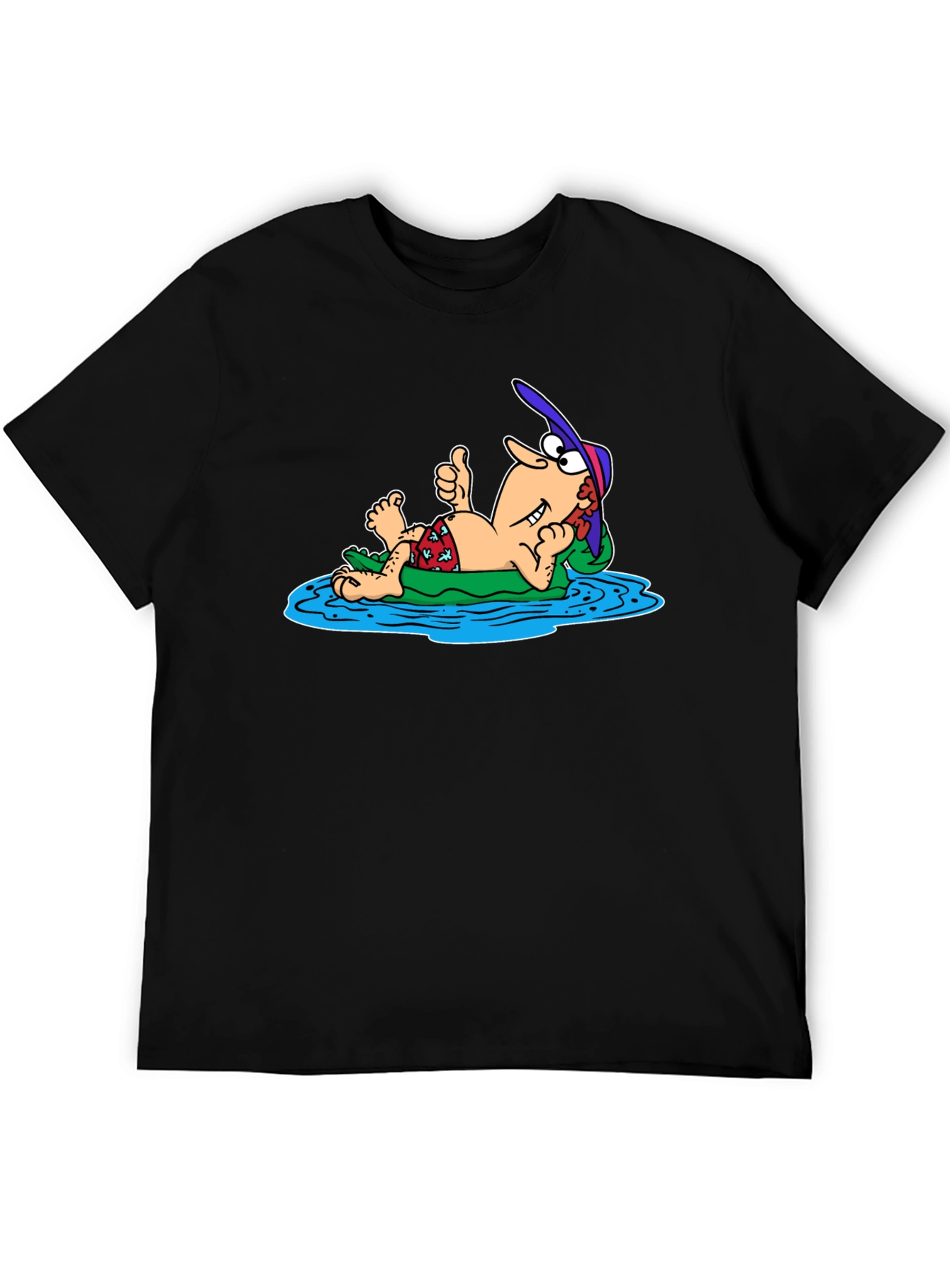 Black Relaxing Man Cartoon T-Shirt view 5