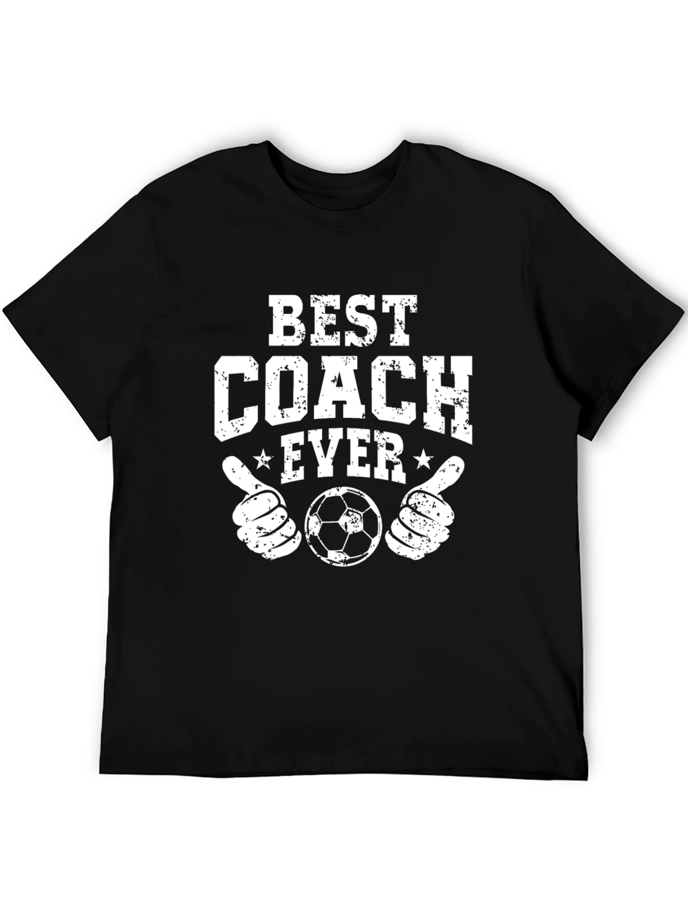 Black Best Coach Ever Soccer T-Shirt - Black view 5