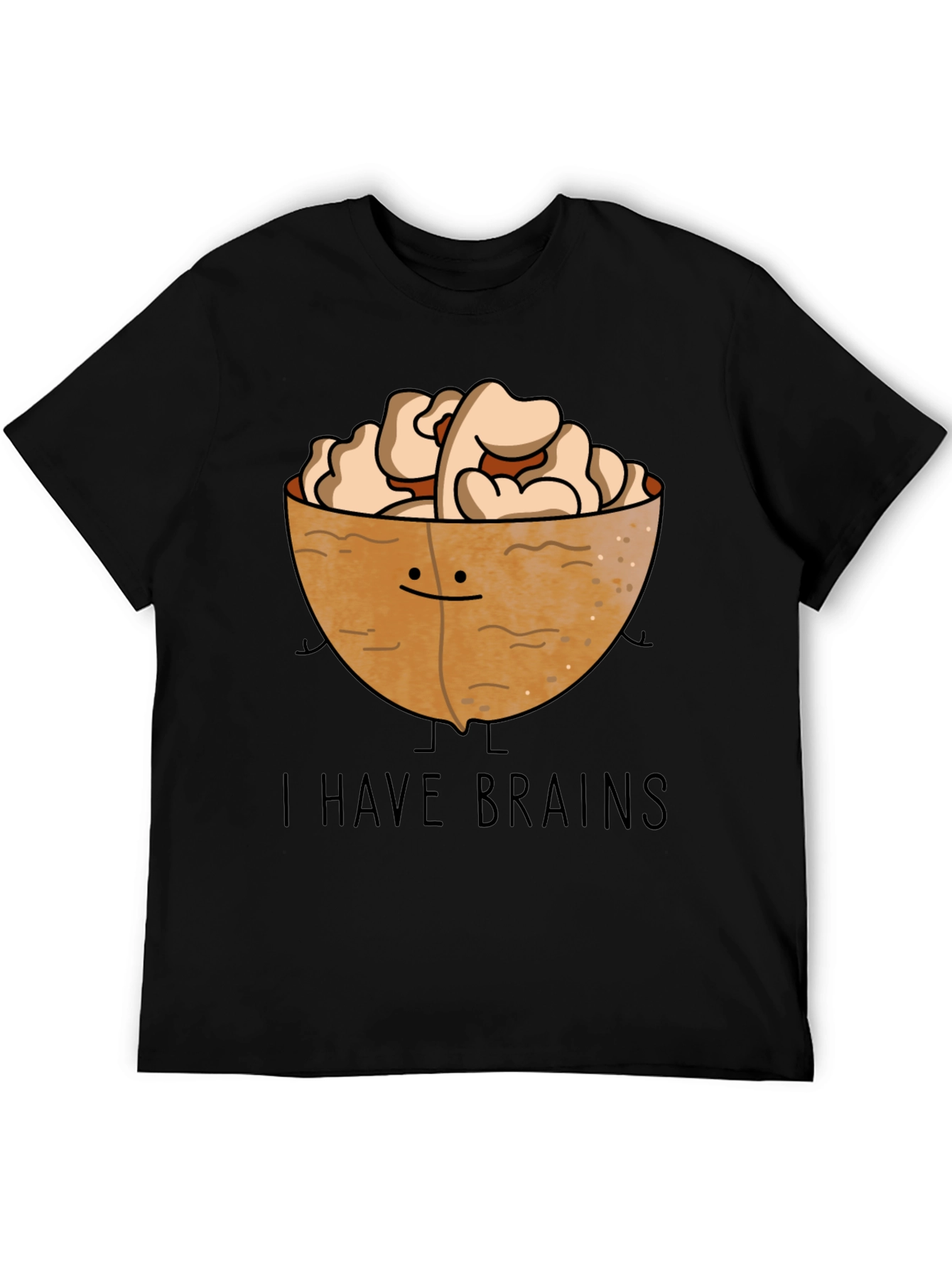 Black I Have Brains Walnut Graphic T-Shirt view 5
