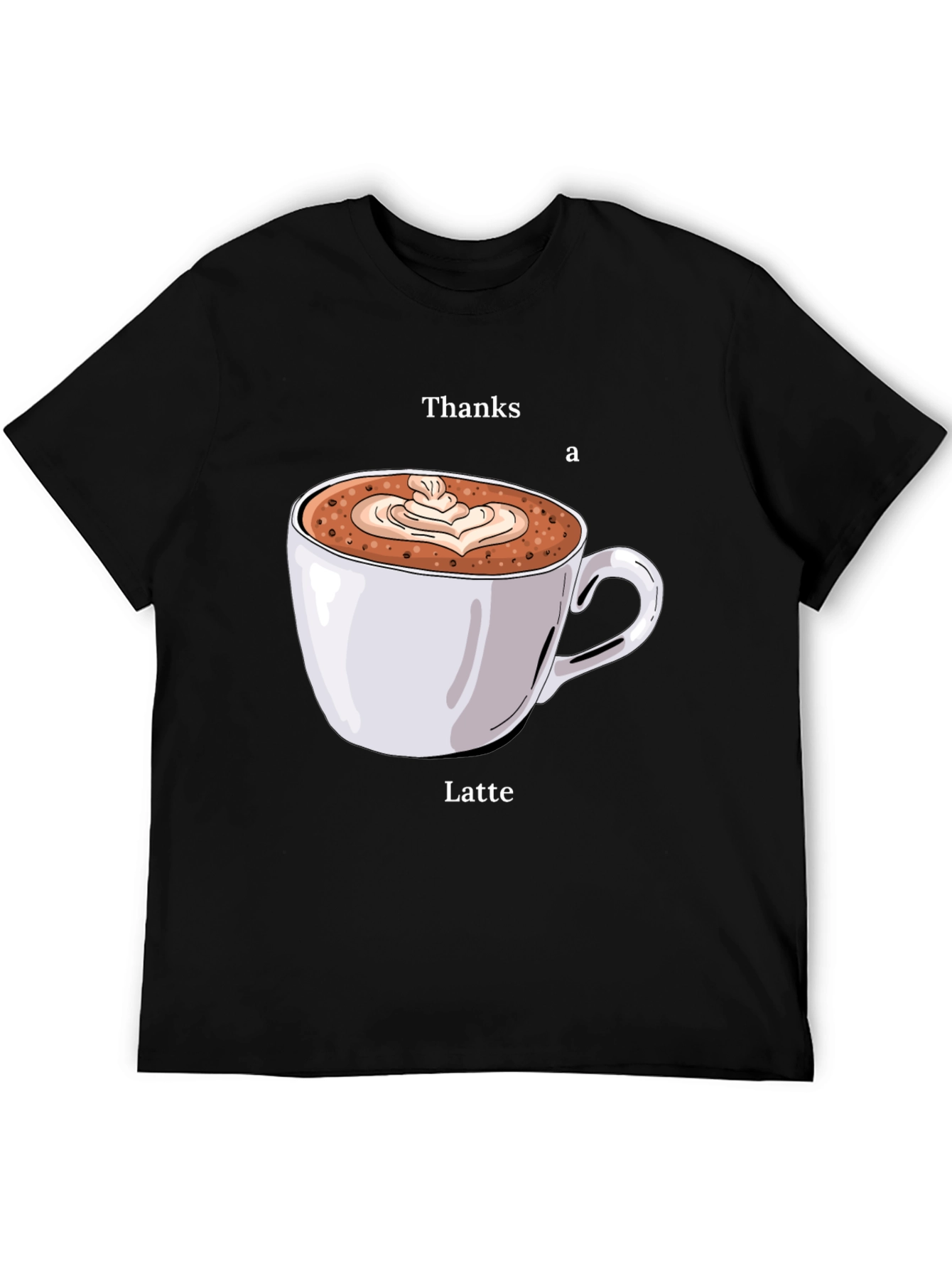 Black Thanks a Latte T-Shirt - Coffee Lover Tee view 5