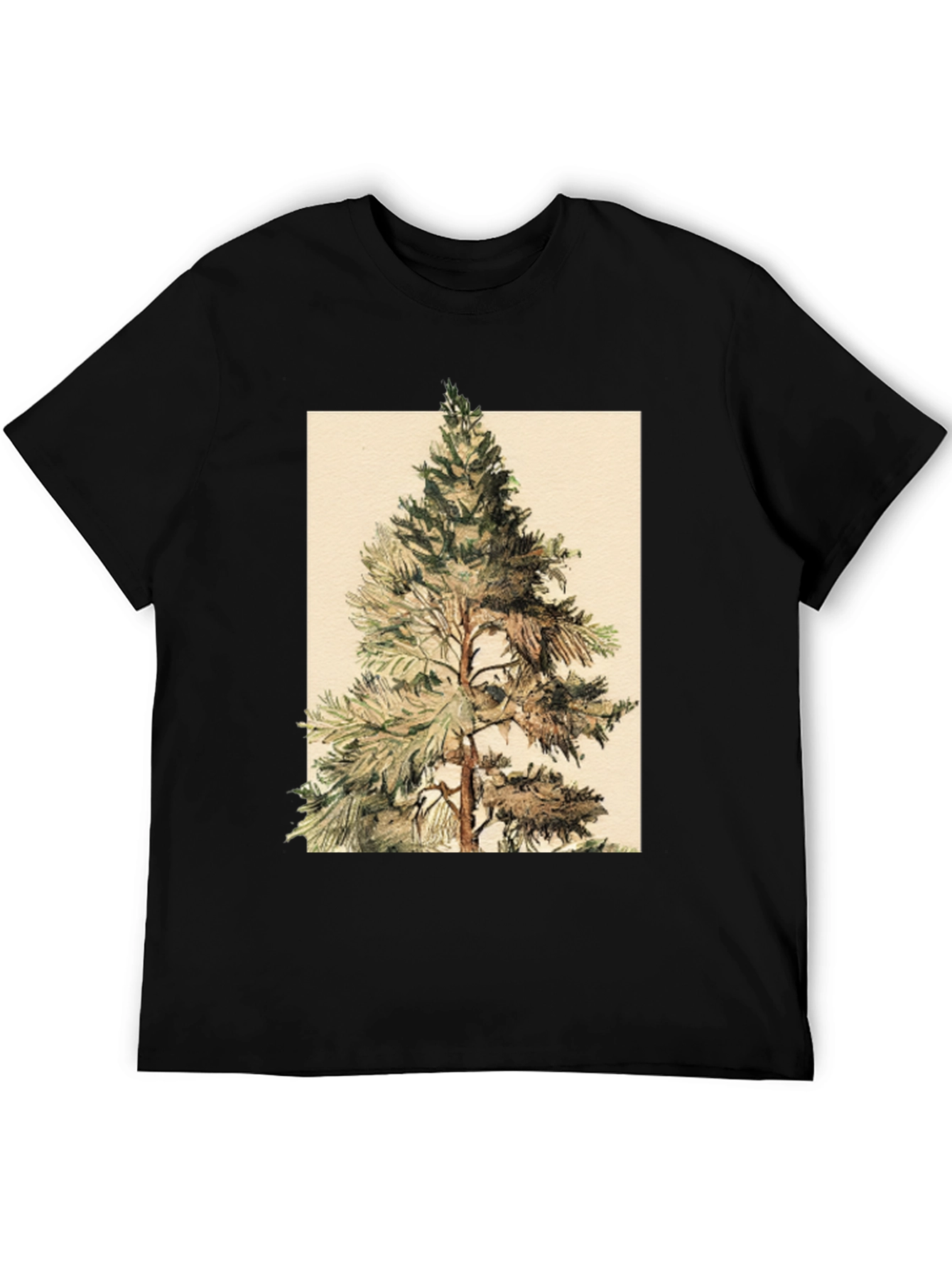 Black Pine Tree Graphic Tee - Nature Inspired Design view 5
