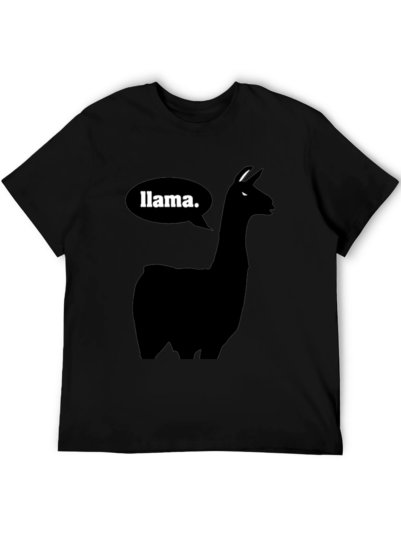 Black Llama T-Shirt - Black Silhouette Animal Tee view 5