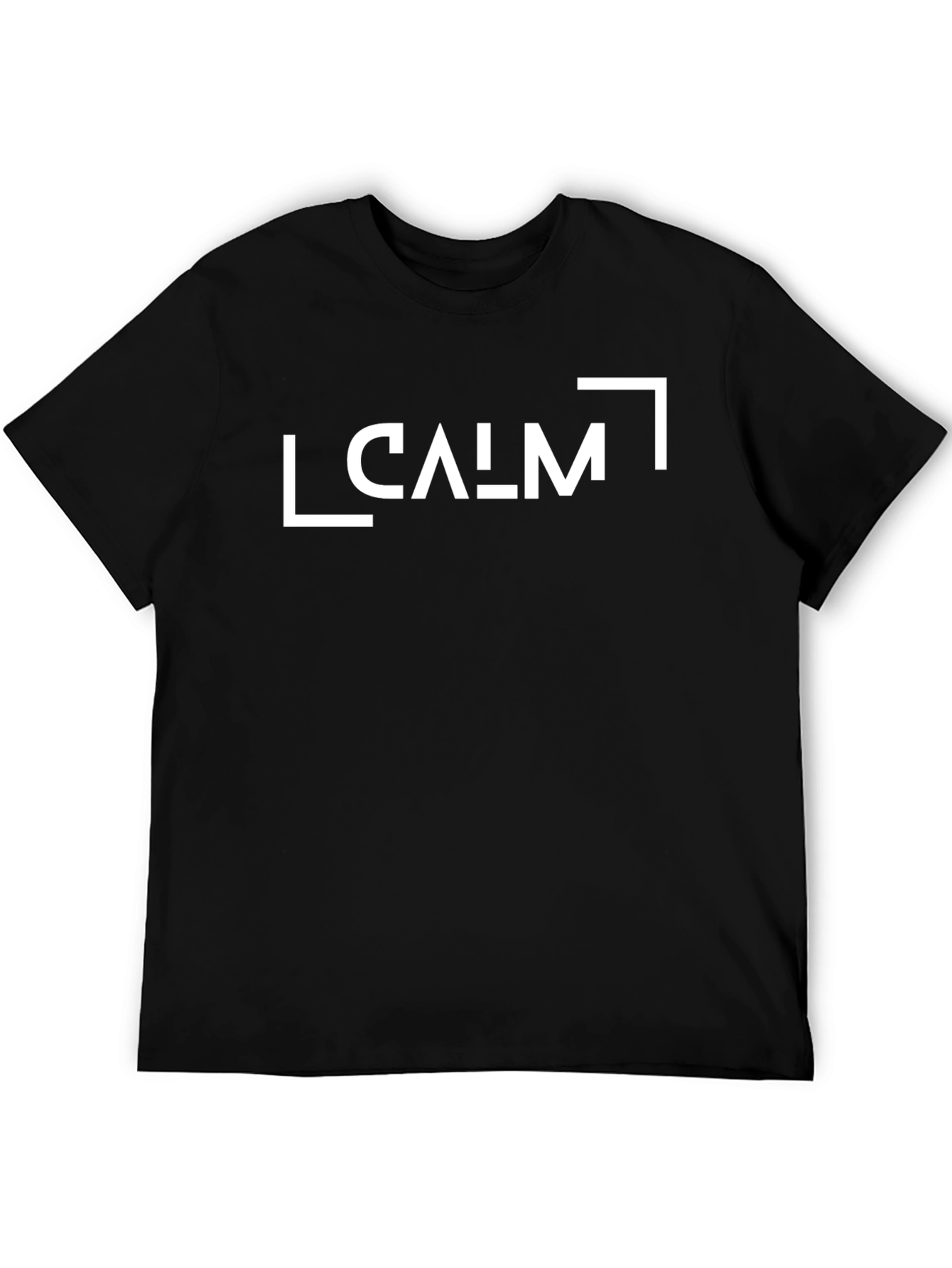 Black Calm Graphic Tee - Black Cotton Blend Relaxed Fit view 5