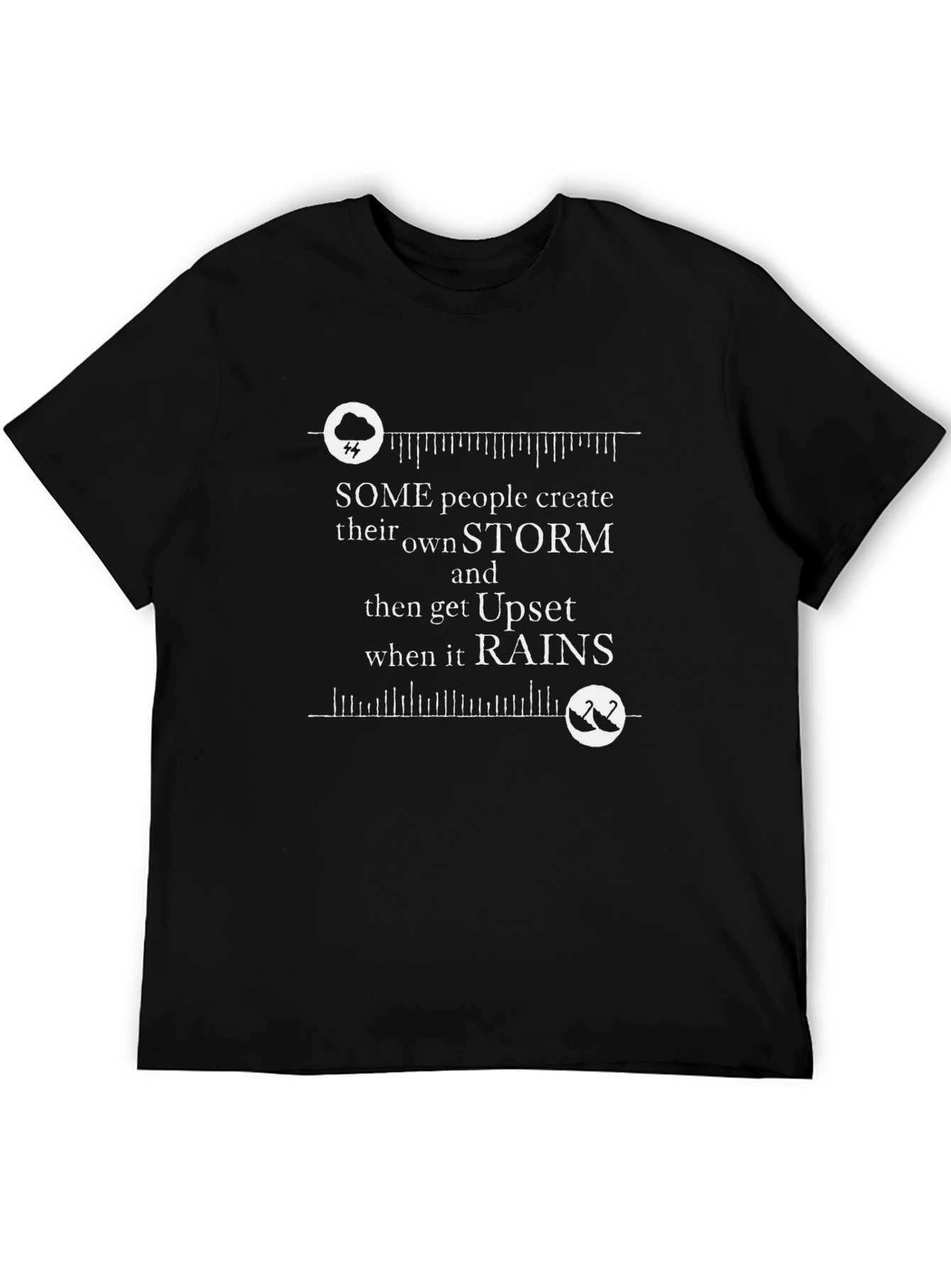 Black Stormy Weather T-Shirt - Humorous Graphic Tee view 5