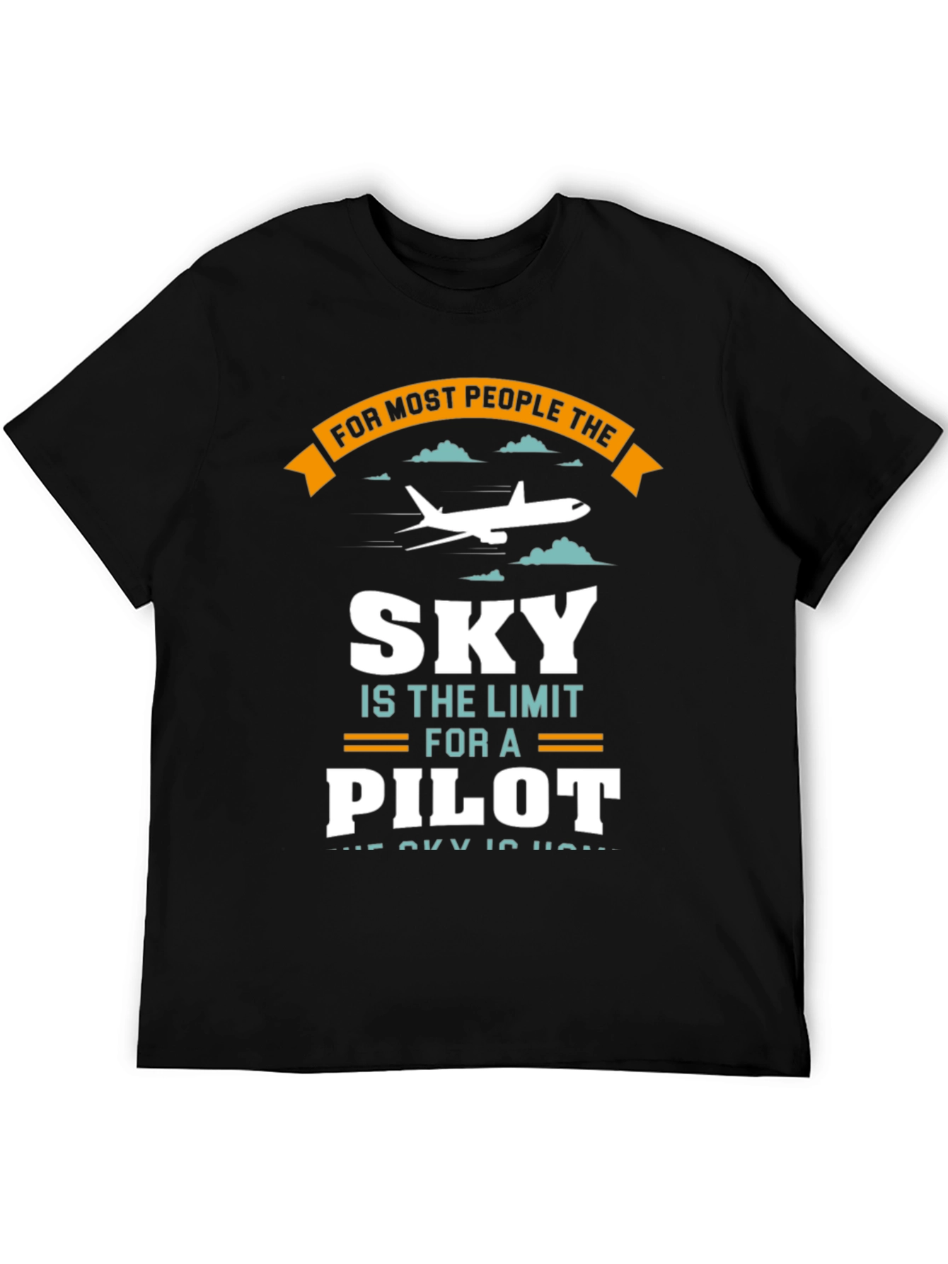 Black Pilot Sky Limit T-Shirt - Aviation Gift Tee view 5
