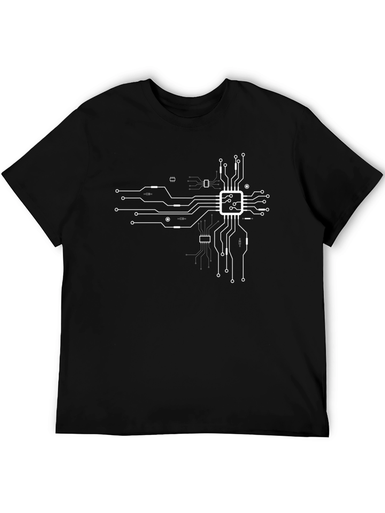 Black Circuit Board Graphic T-Shirt - Black Tech Tee view 5