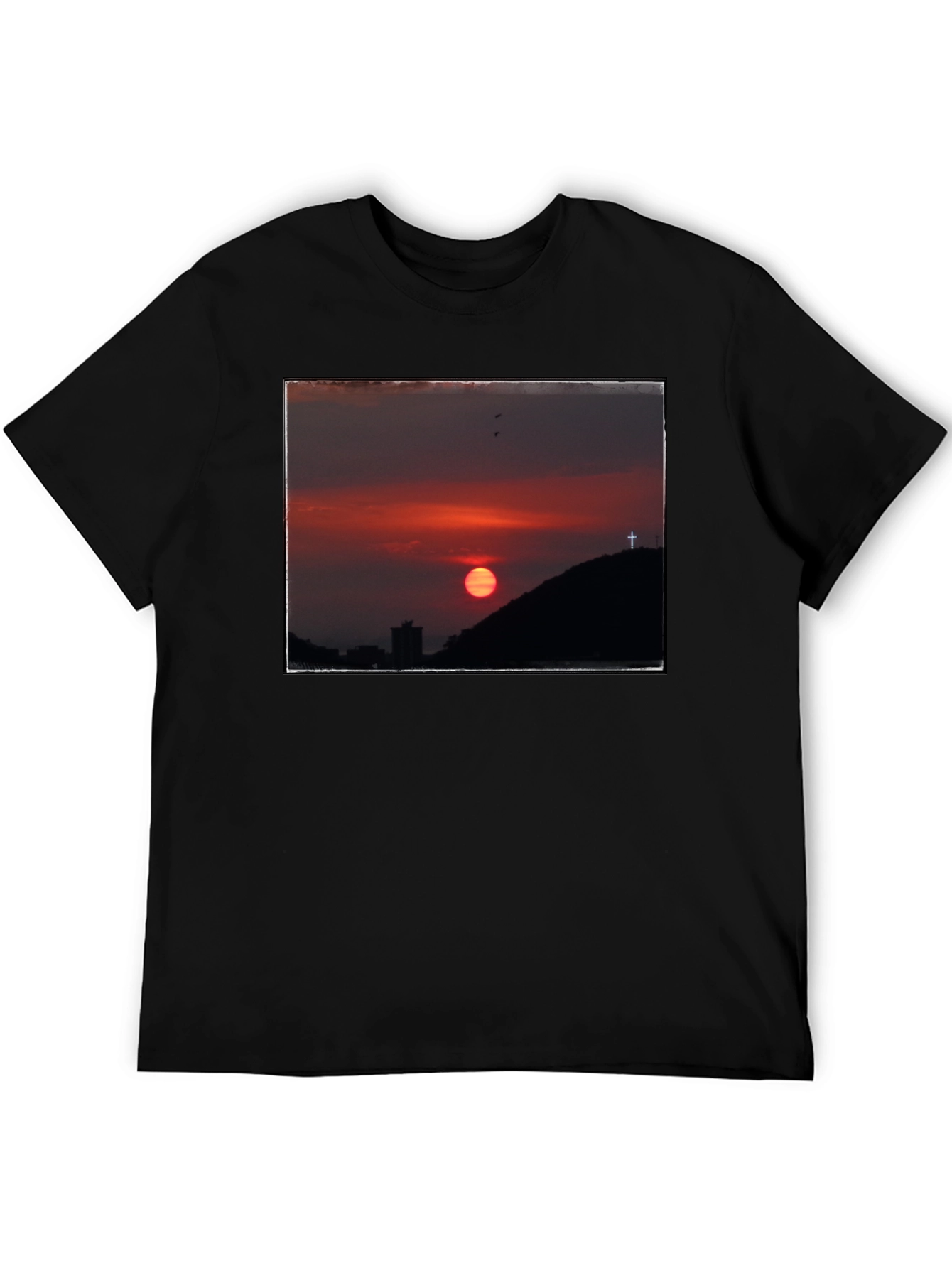 Black Sunset Cross Graphic Tee - Black view 5