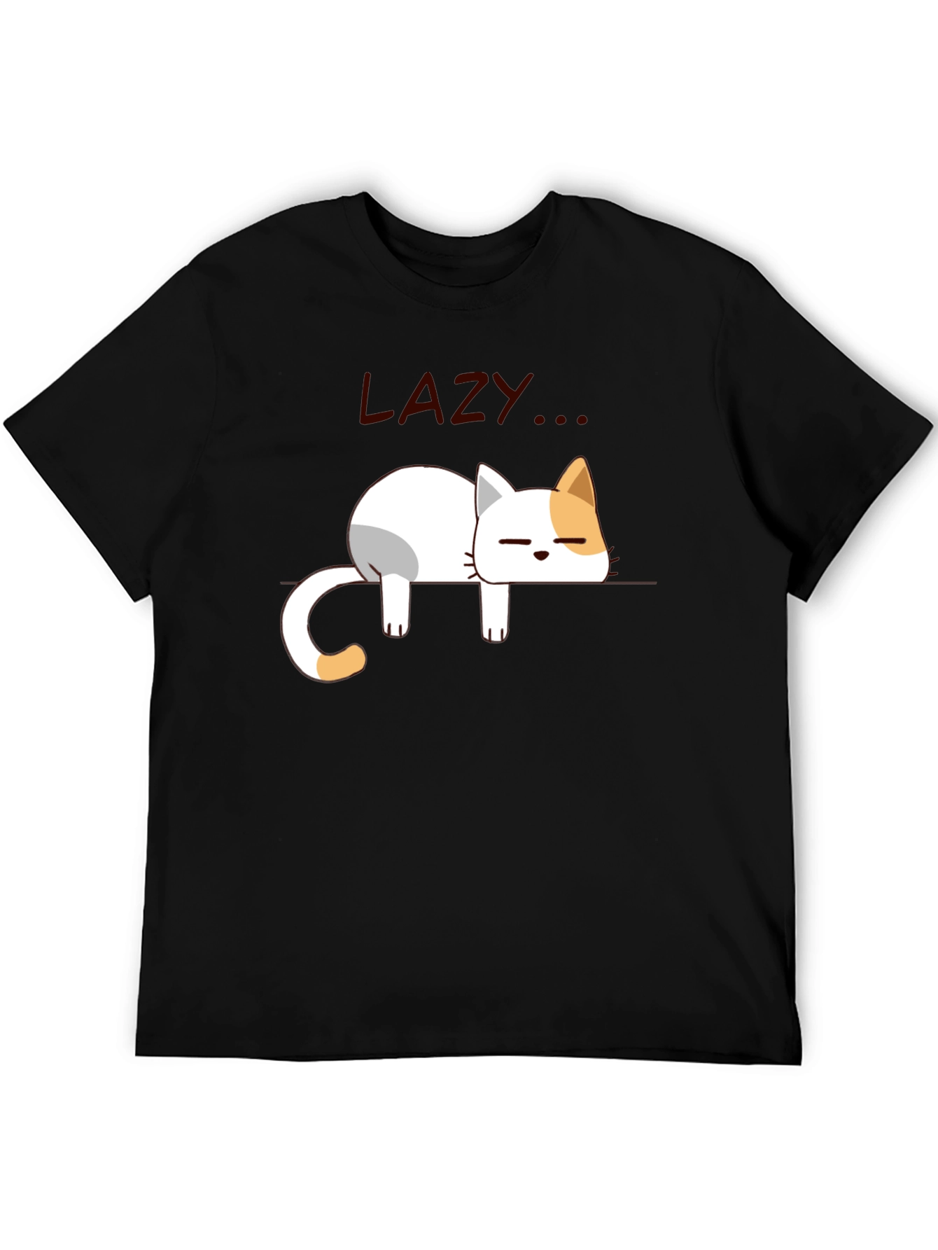 Black Lazy Cat Graphic T-Shirt - Relaxed Fit, Soft Cotton view 5