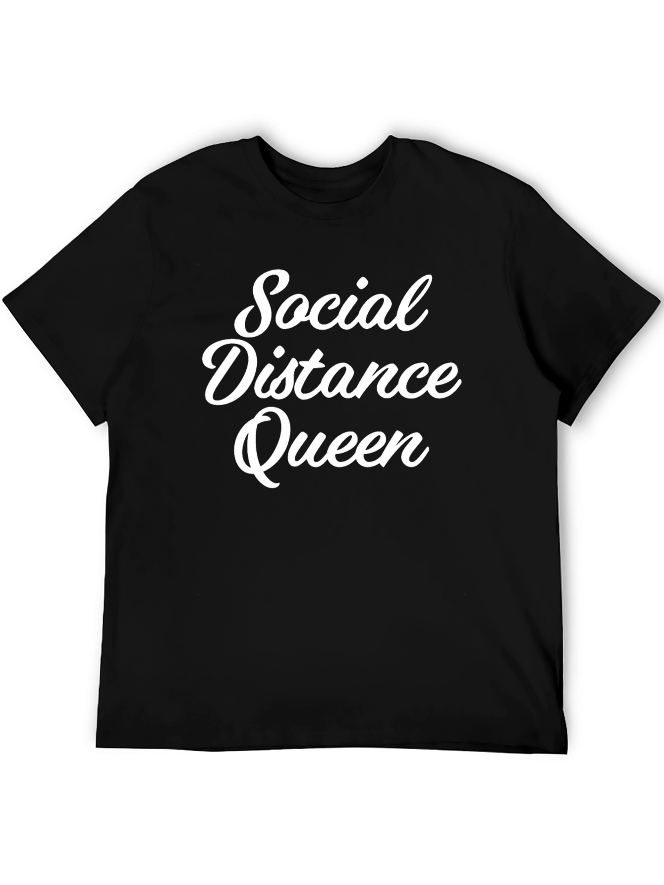 Black Social Distance Queen T-Shirt - Black view 5