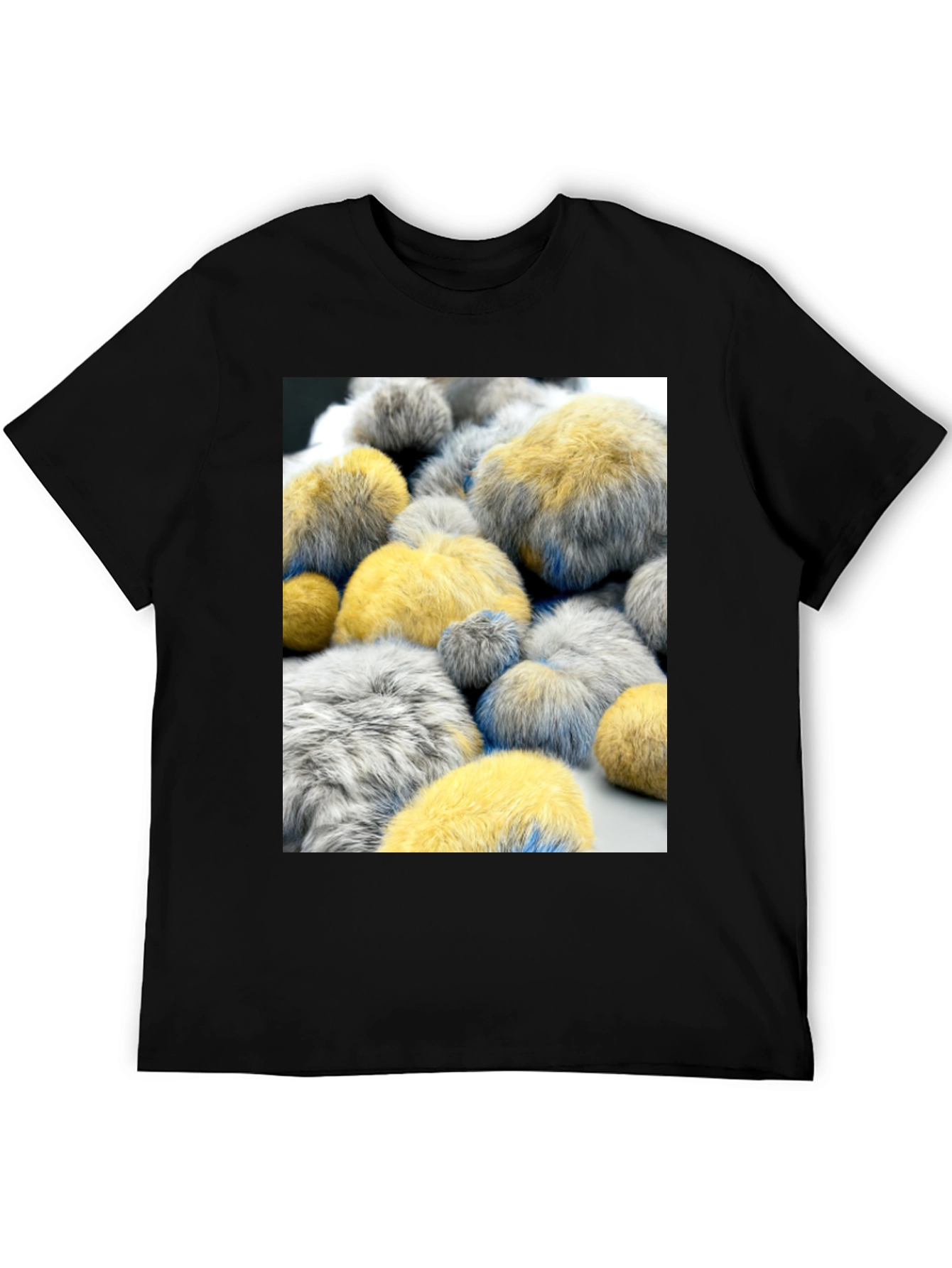 Black Abstract Fluffy Ball Pattern Tee view 5