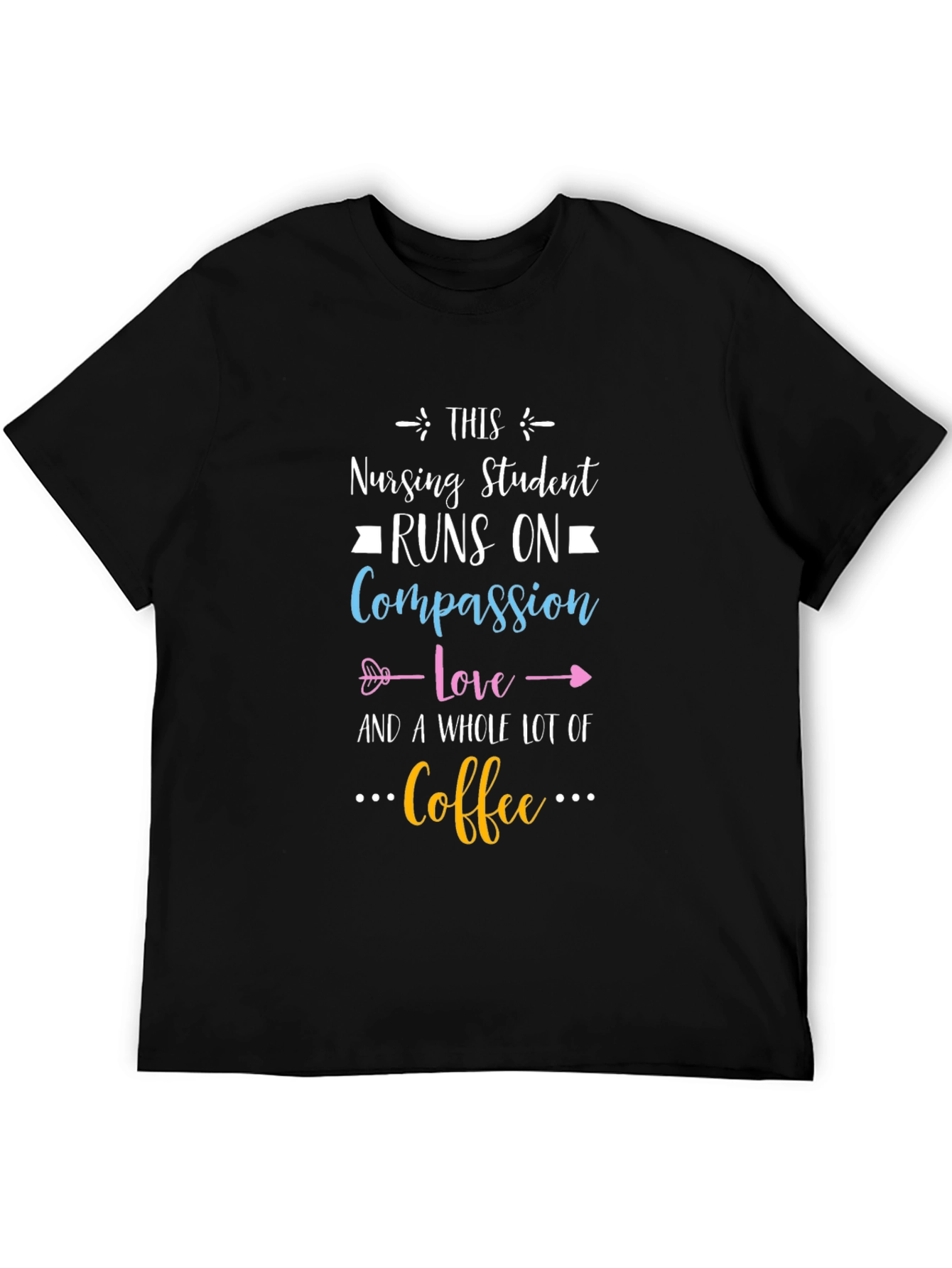 Black Nursing Student Compassion Coffee T-Shirt view 5