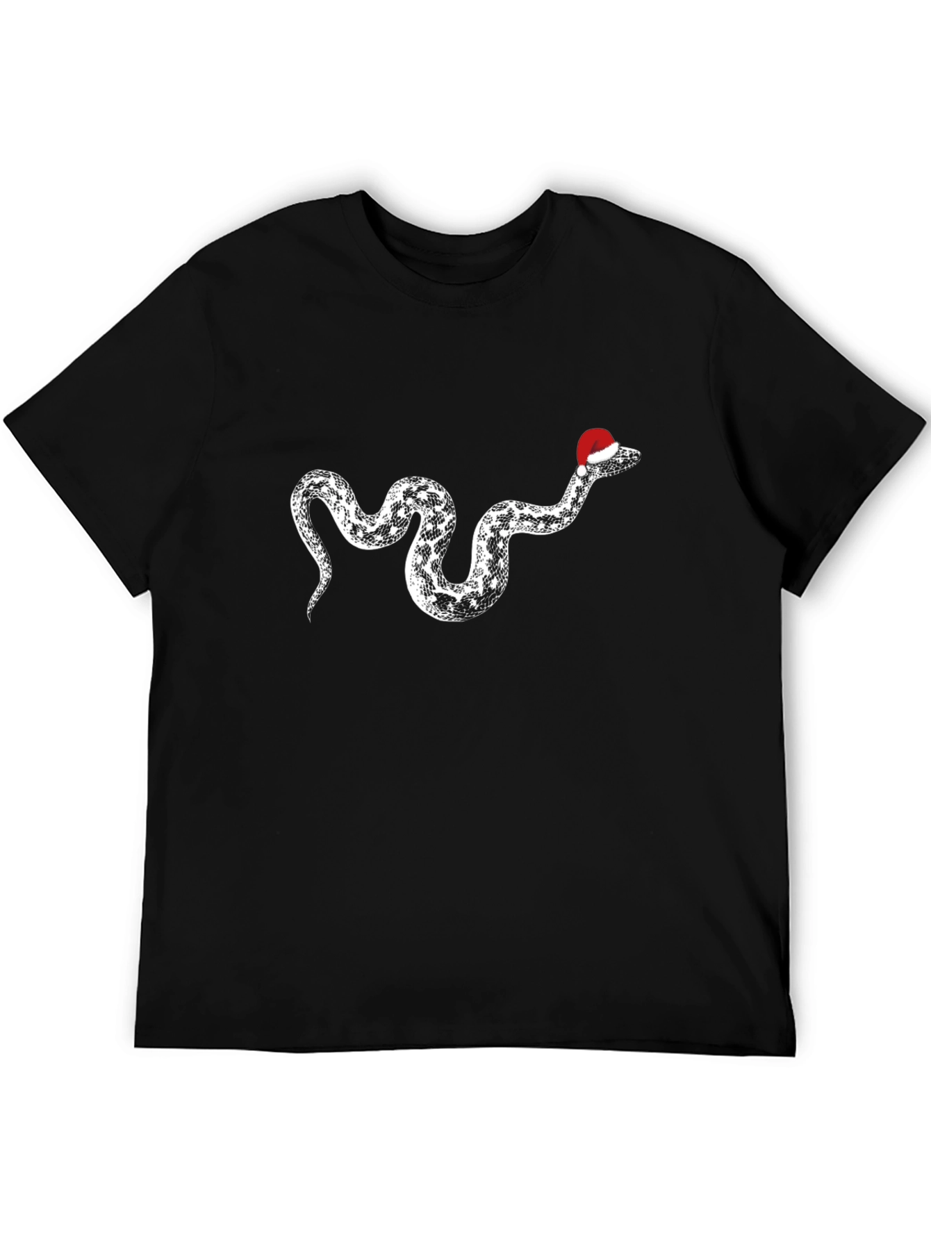 Black Festive Snake Tee - Holiday Humor Apparel view 5