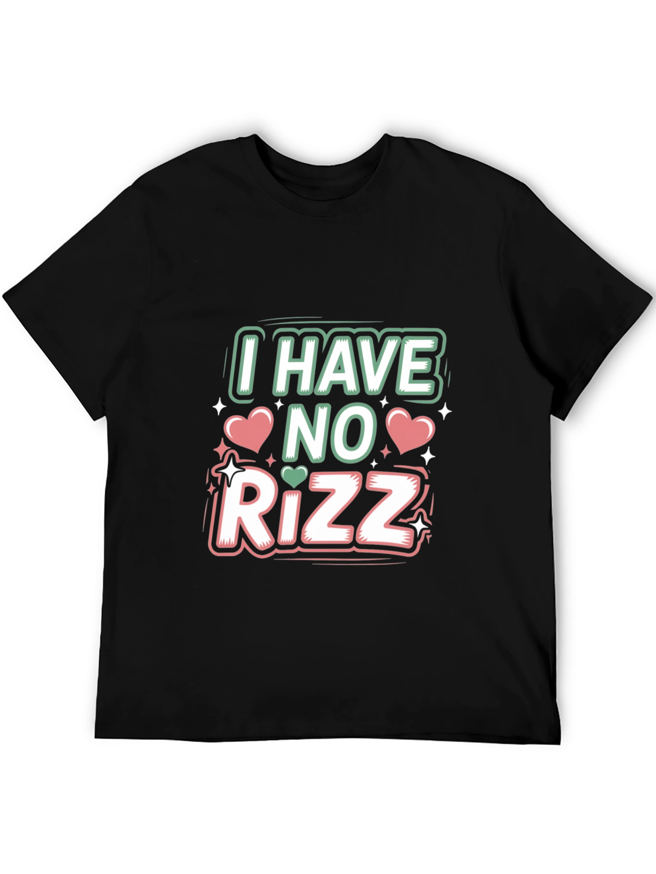 Black I Have No Rizz Graphic Tee - Funny Unisex T-Shirt view 5