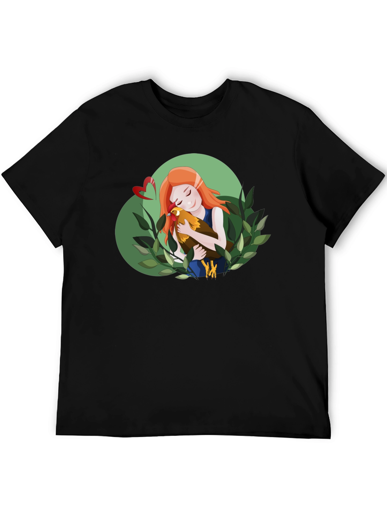 Black Girl Hugging Chicken T-Shirt - Cute Graphic Tee view 5