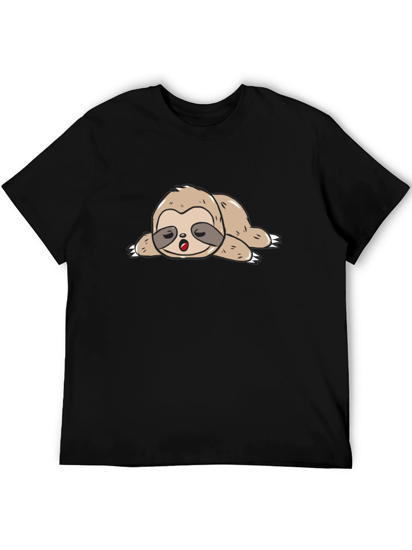Black Lazy Sloth Graphic T-Shirt - Relaxed Fit view 5