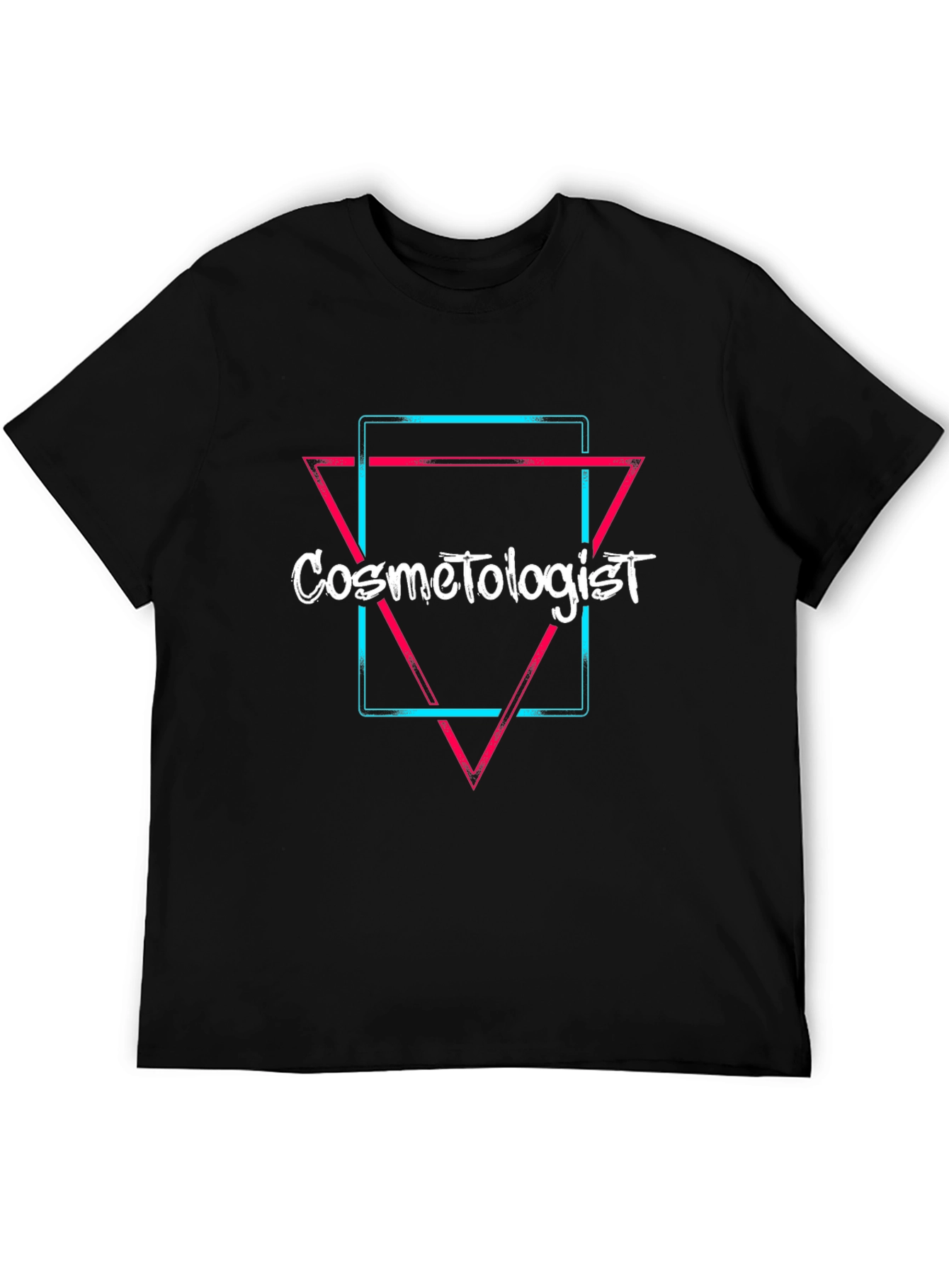 Black Cosmetologist Neon Graphic T-Shirt - Black view 5