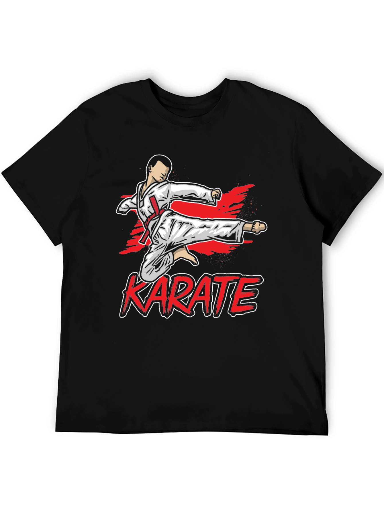 Black Karate Kick Graphic T-Shirt - Martial Arts Tee view 5