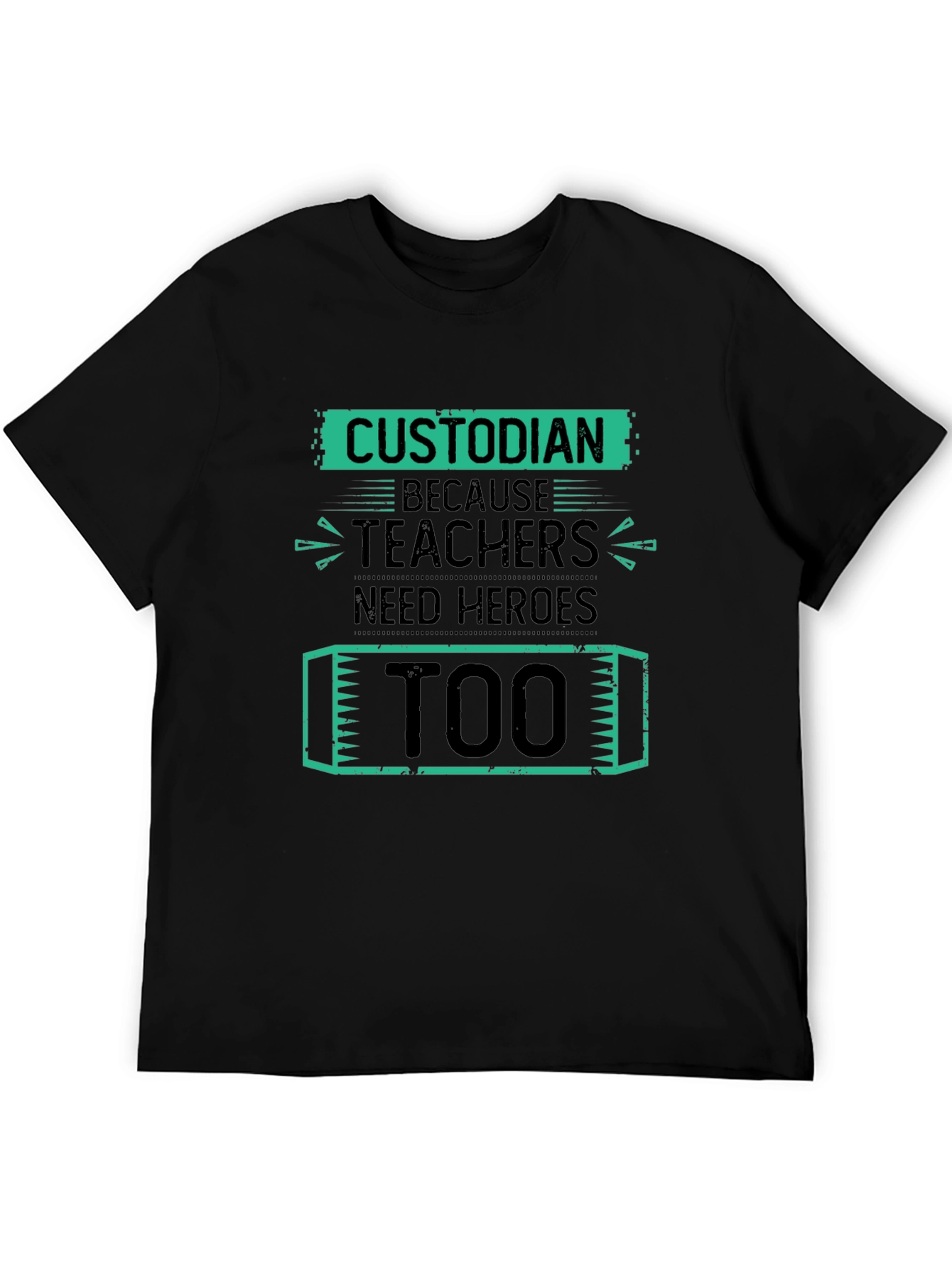 Black Custodian Hero Tee - Teacher Appreciation Gift view 5