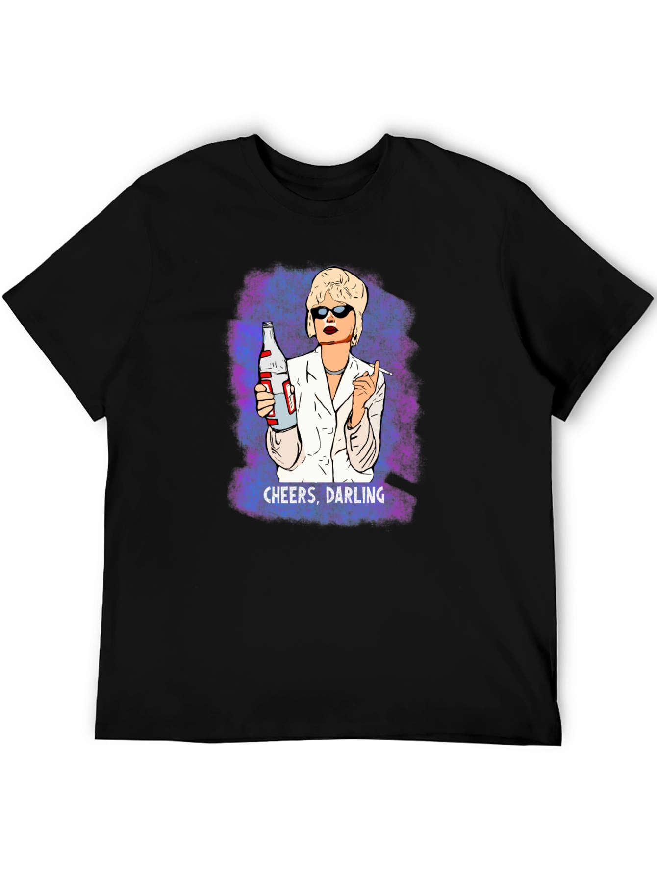 Black Cheers Darling Graphic T-Shirt - Novelty Tee view 5