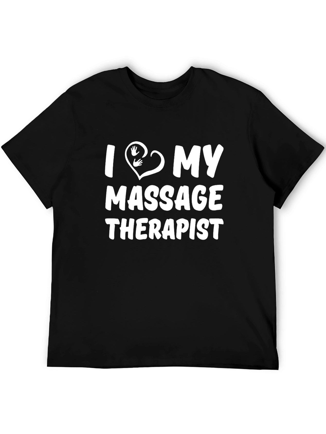 Black I Love My Massage Therapist Black Graphic Tee view 5