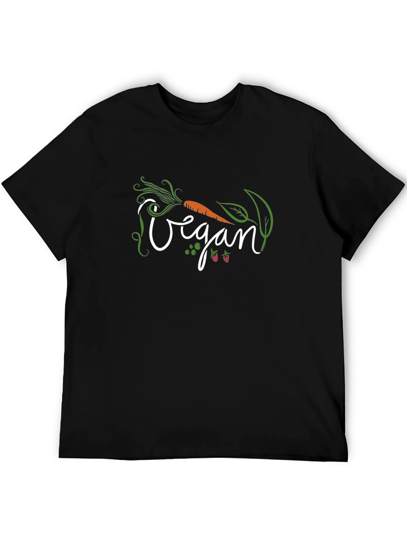 Black Vegan Graphic Tee - Black Cotton Shirt view 5