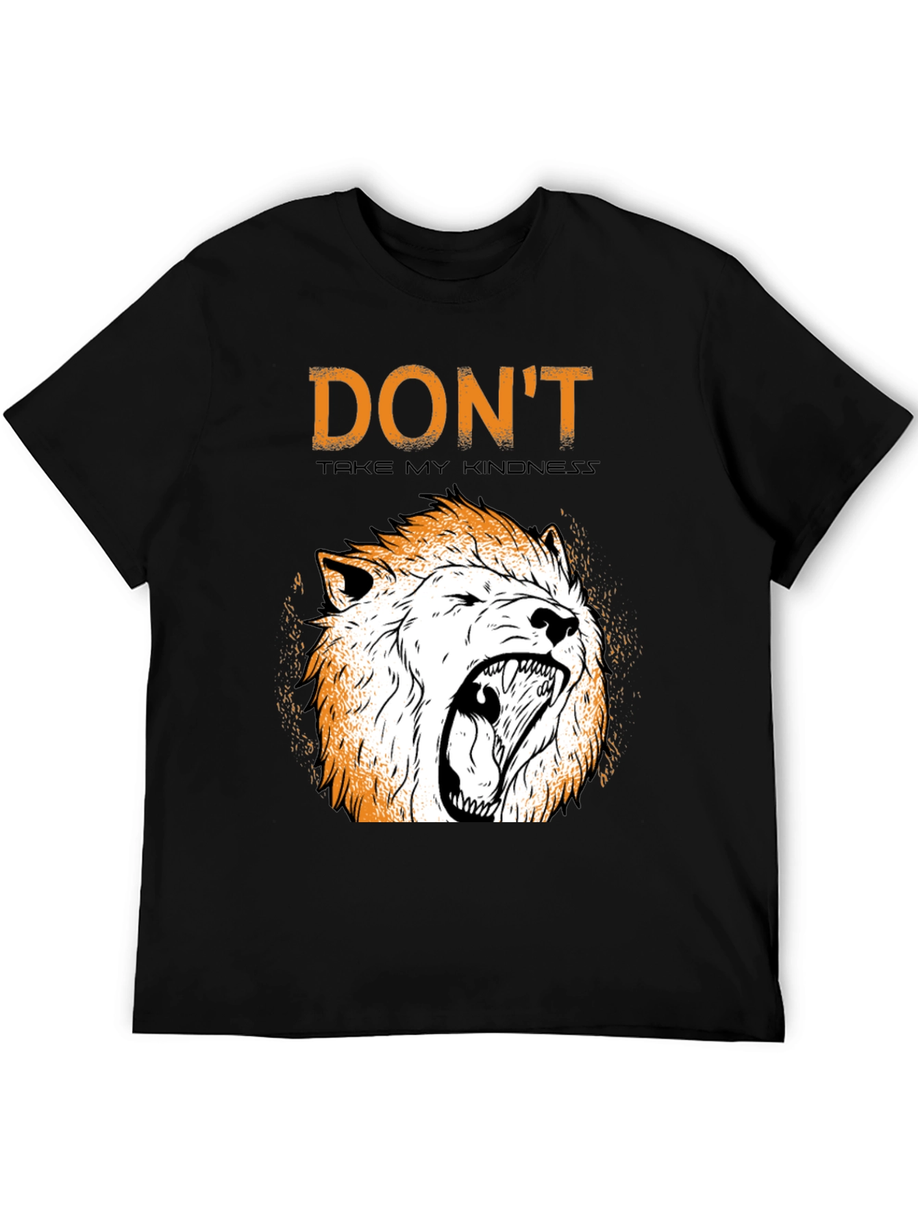 Black Don't Take My Kindness T-Shirt with Lion Graphic view 5