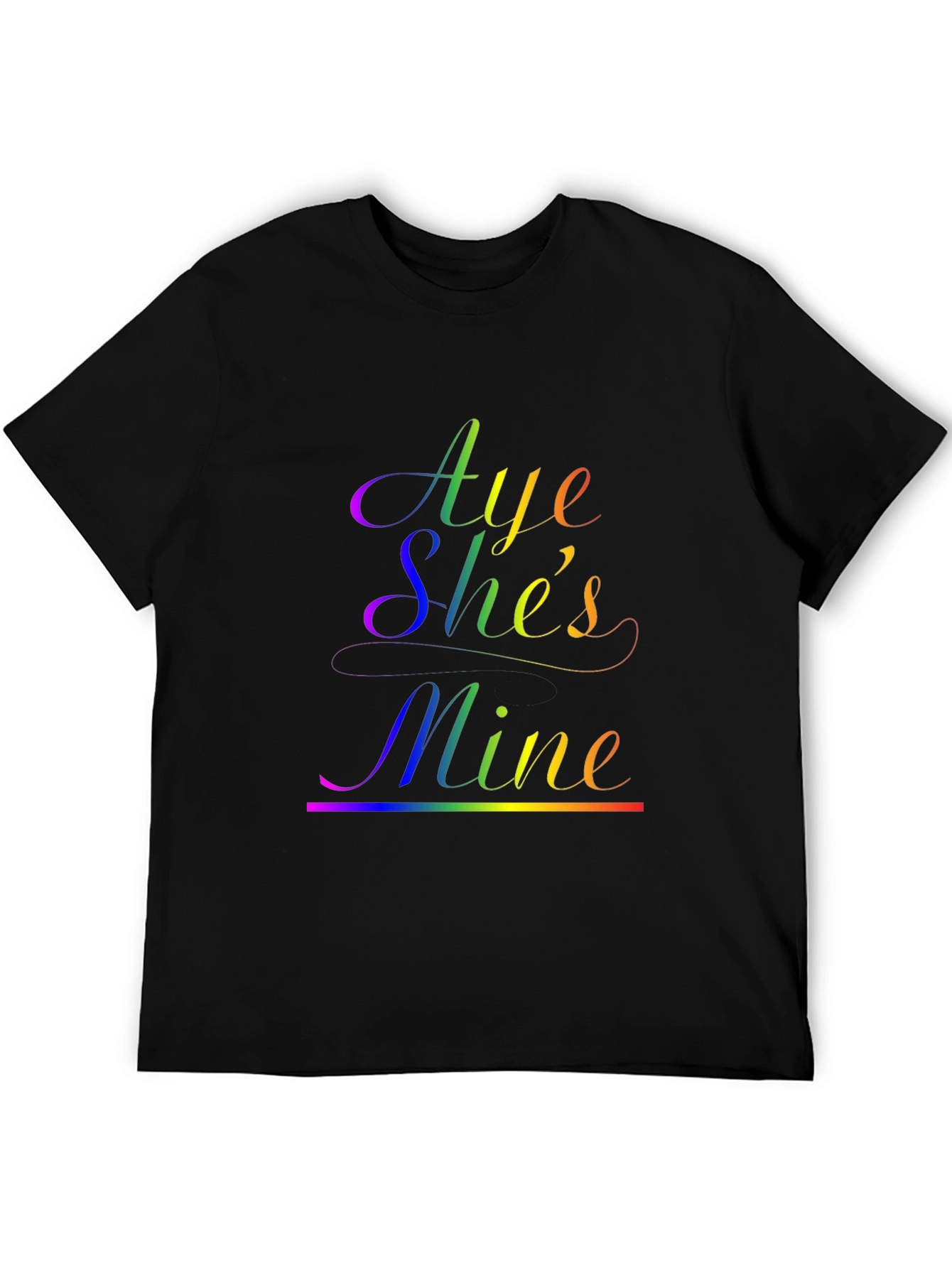Black Aye She's Mine LGBTQ+ Pride T-Shirt view 5